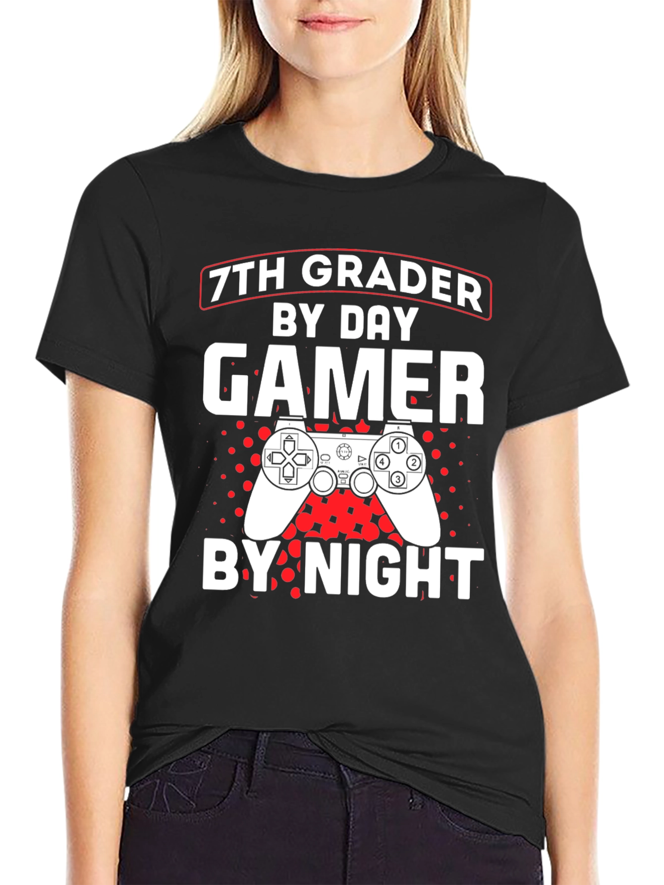 7th Grader Gamer T-Shirt - By Day By Night