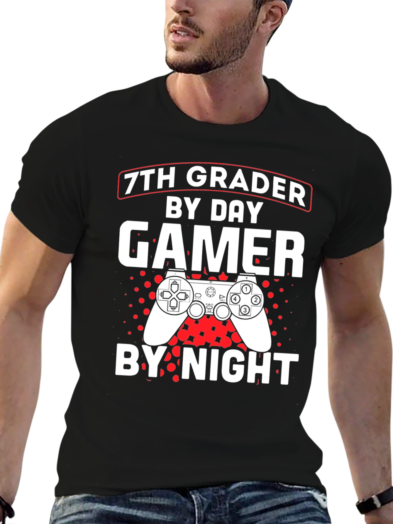 7th Grader Gamer T-Shirt - By Day By Night