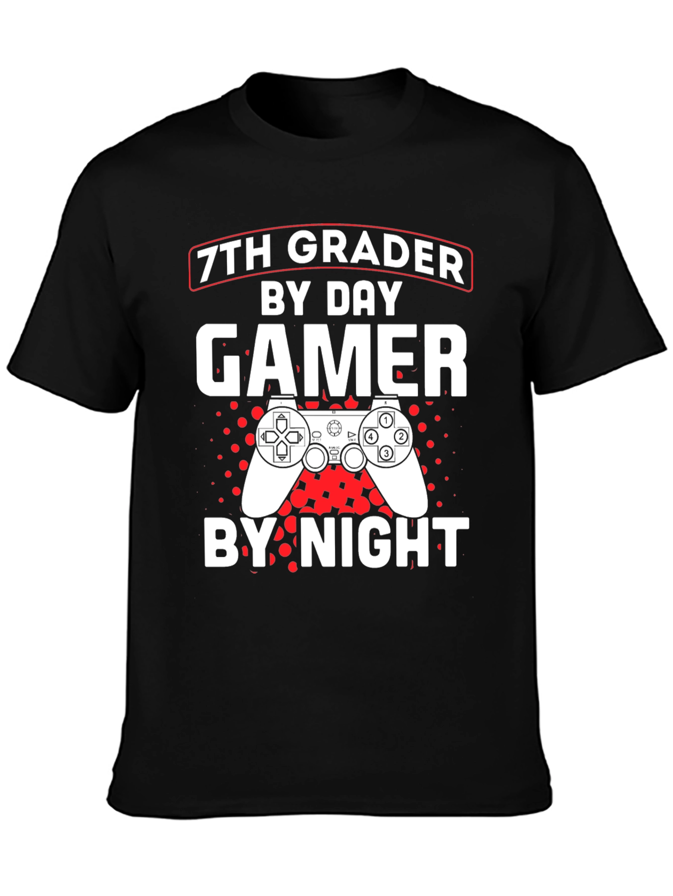 7th Grader Gamer T-Shirt - By Day By Night