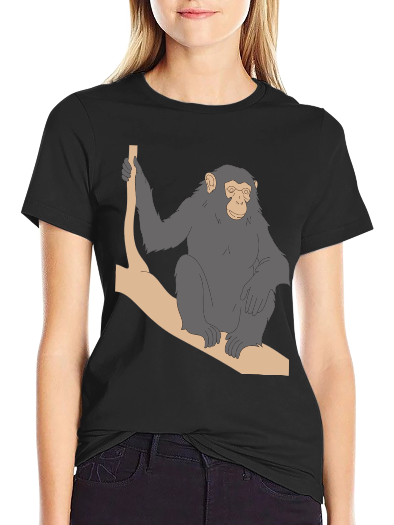 Chimpanzee on Branch Graphic T-Shirt