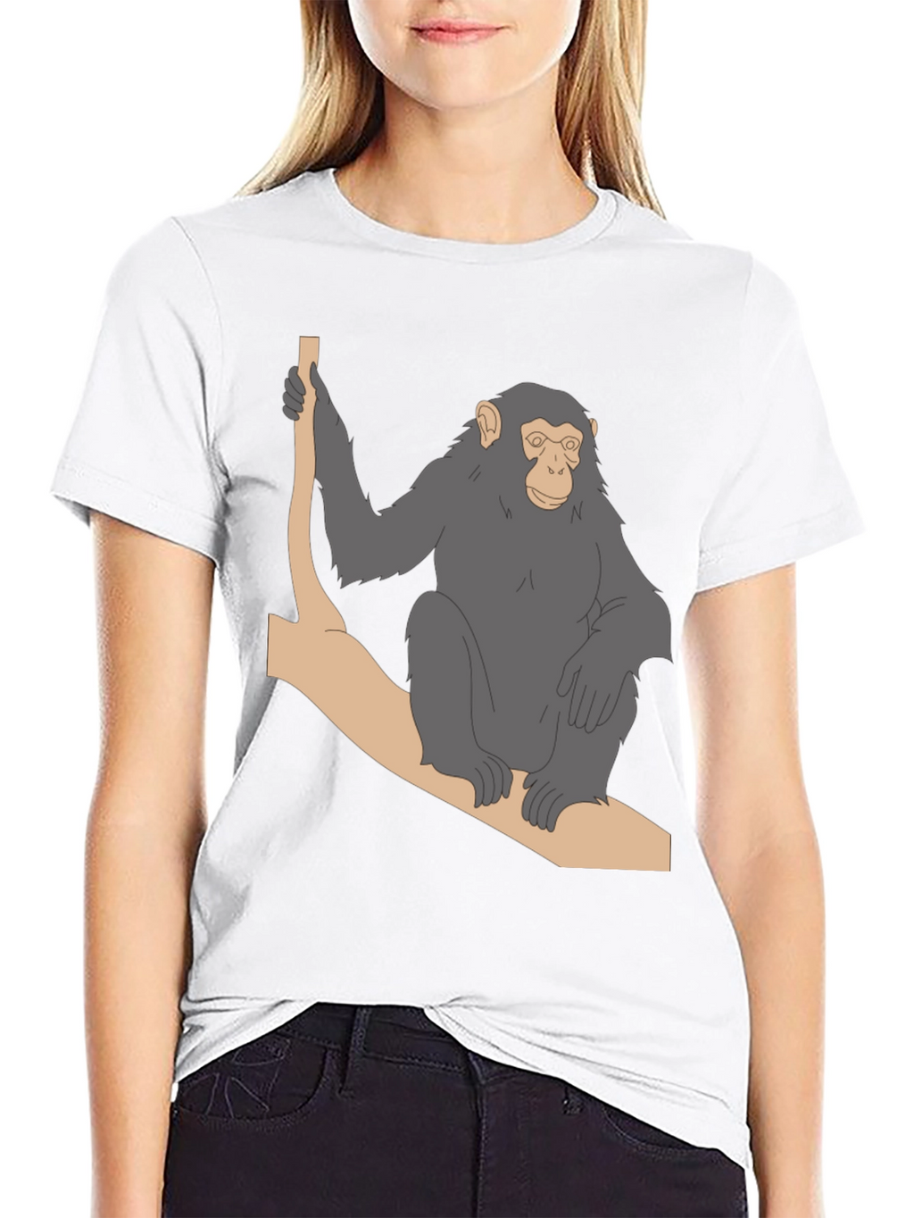 Chimpanzee on Branch Graphic T-Shirt