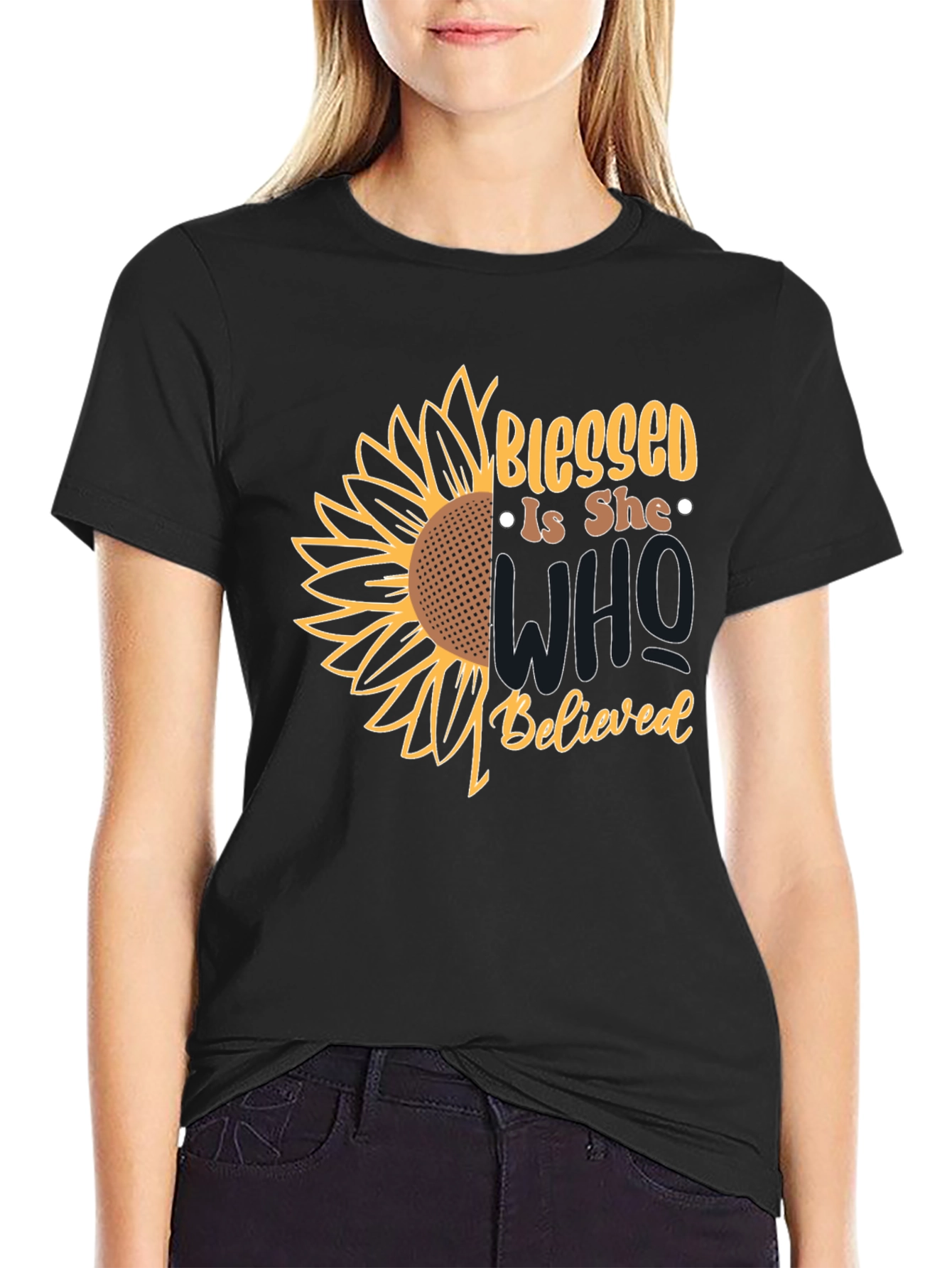 Blessed Is She Sunflower Graphic Tee