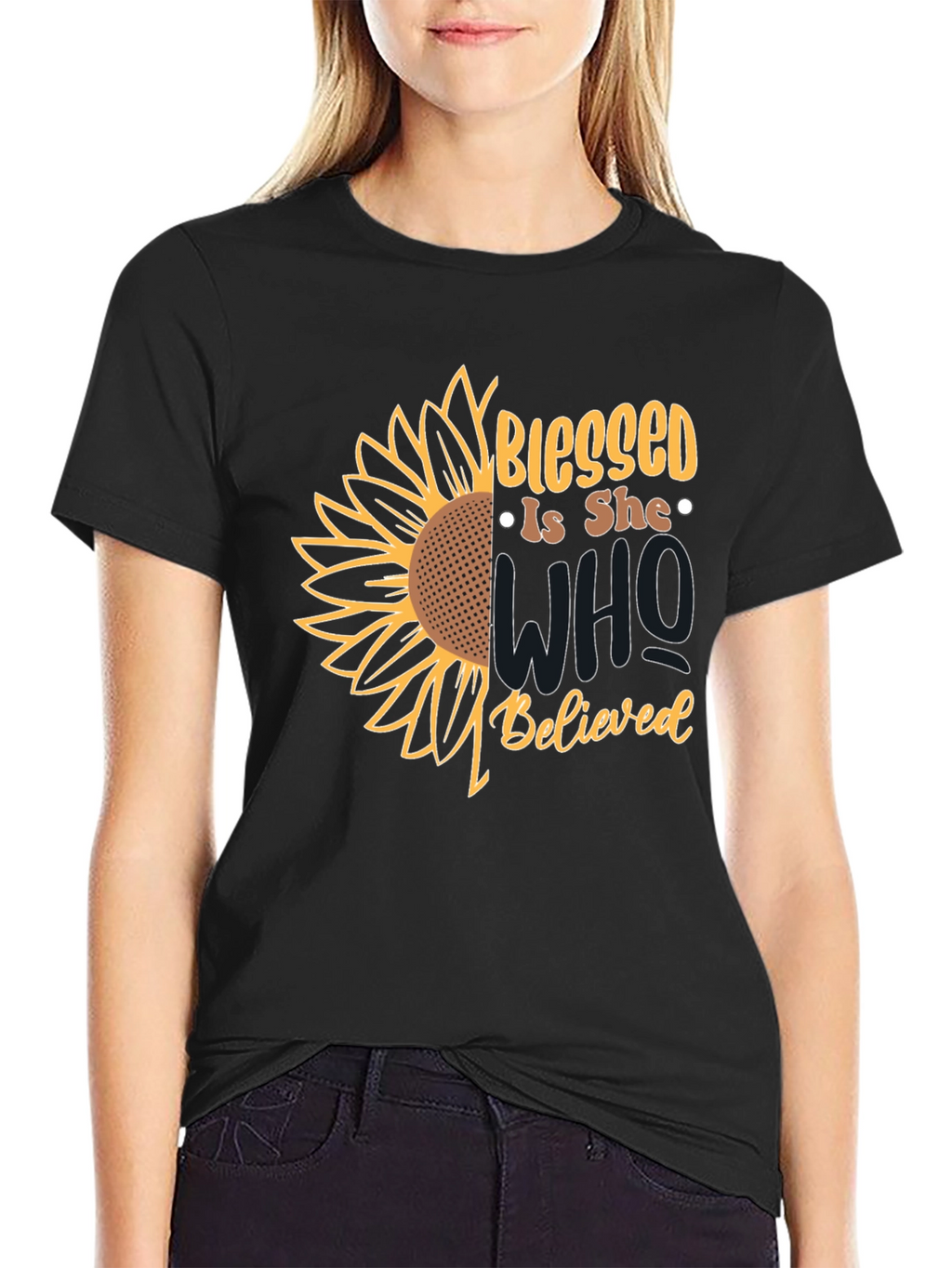 Blessed Is She Sunflower Graphic Tee