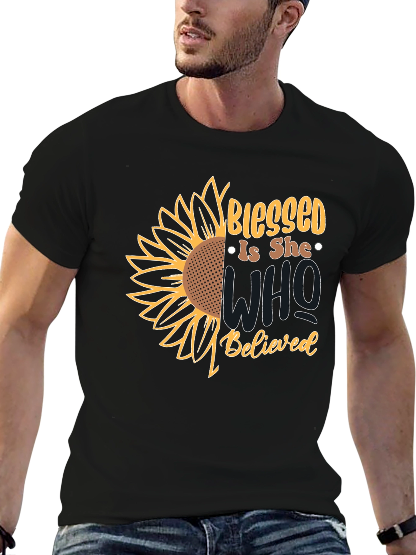 Blessed Is She Sunflower Graphic Tee