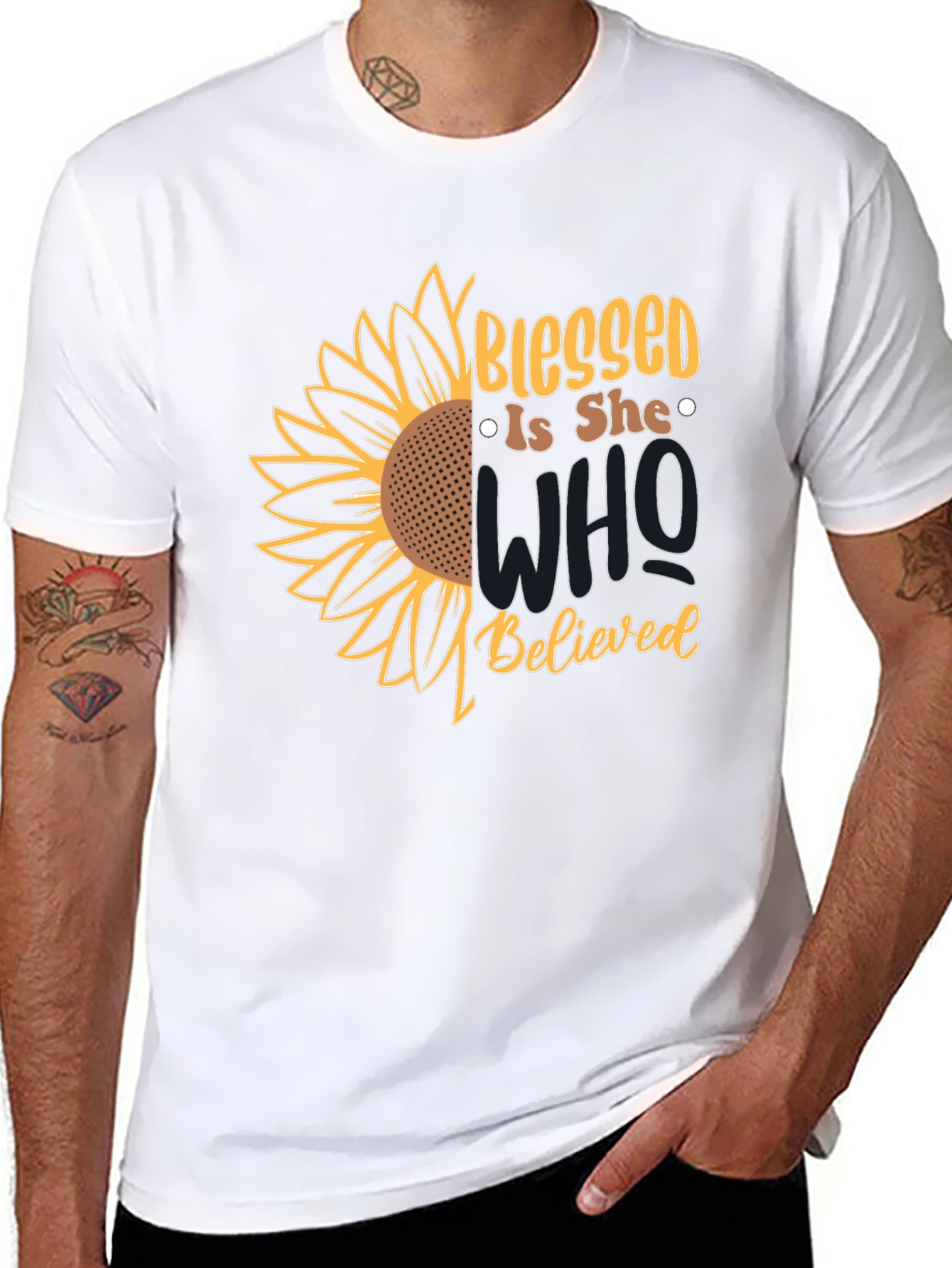 Blessed Is She Sunflower Graphic Tee