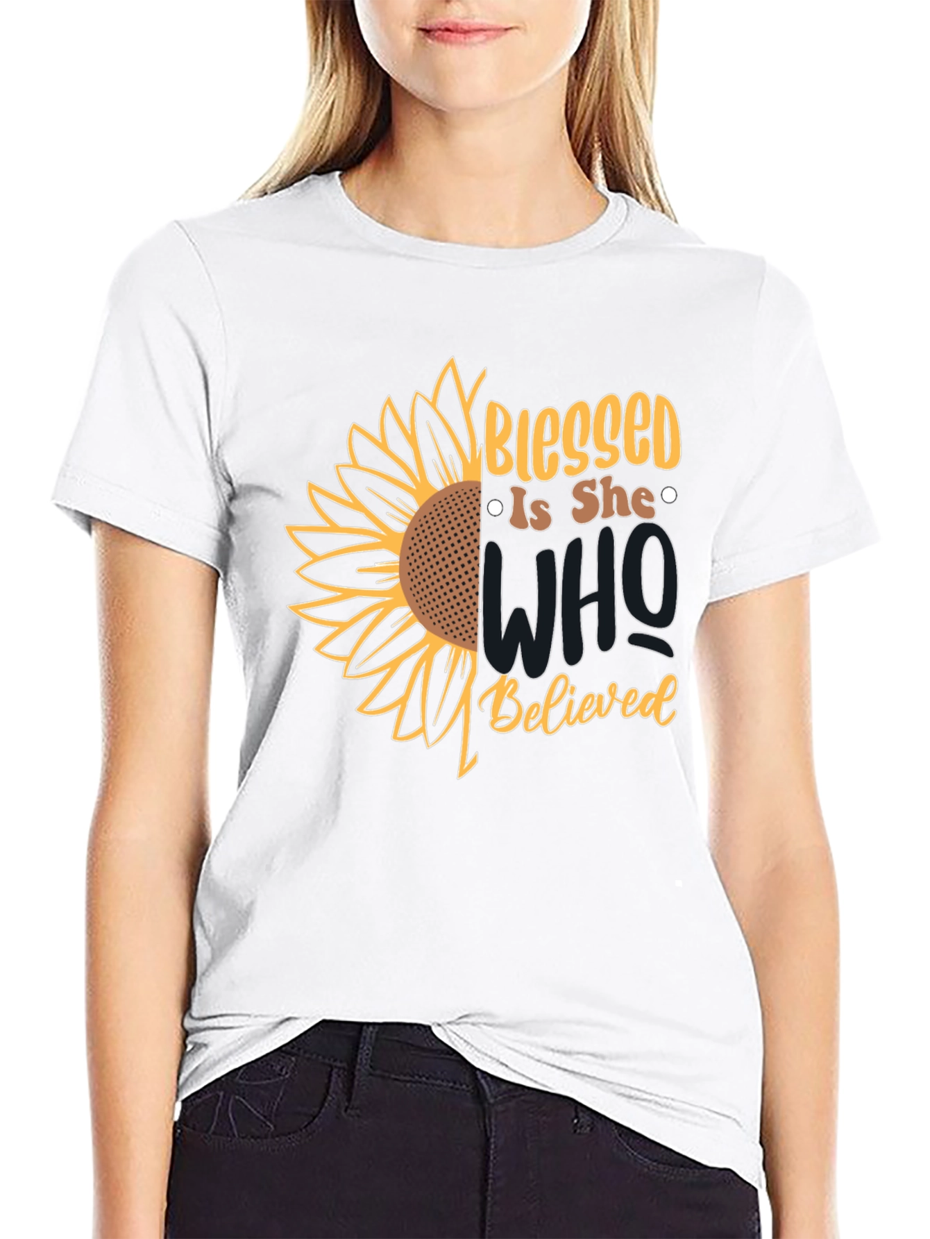 Blessed Is She Sunflower Graphic Tee