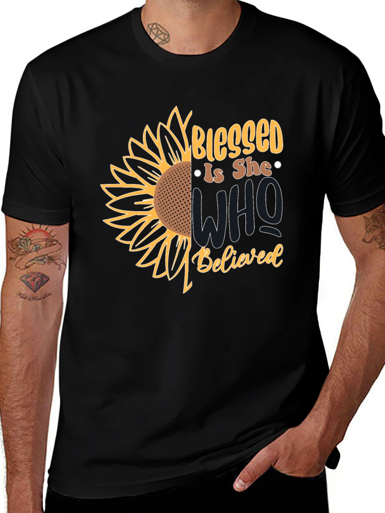 Blessed Is She Sunflower Graphic Tee