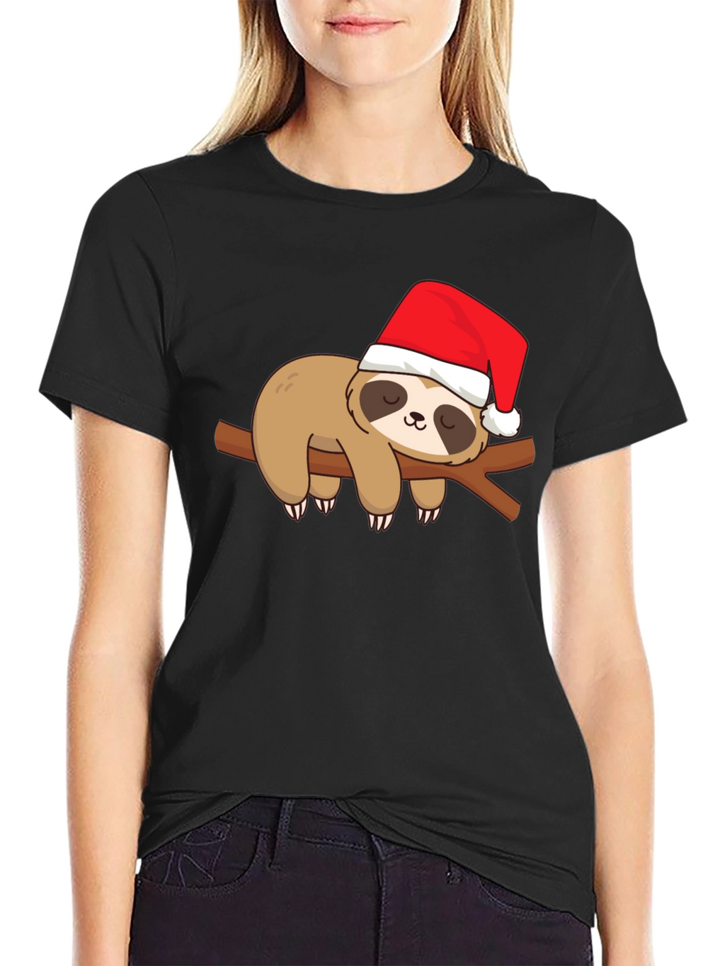 Christmas Sloth Graphic Tee - Holiday Fun!