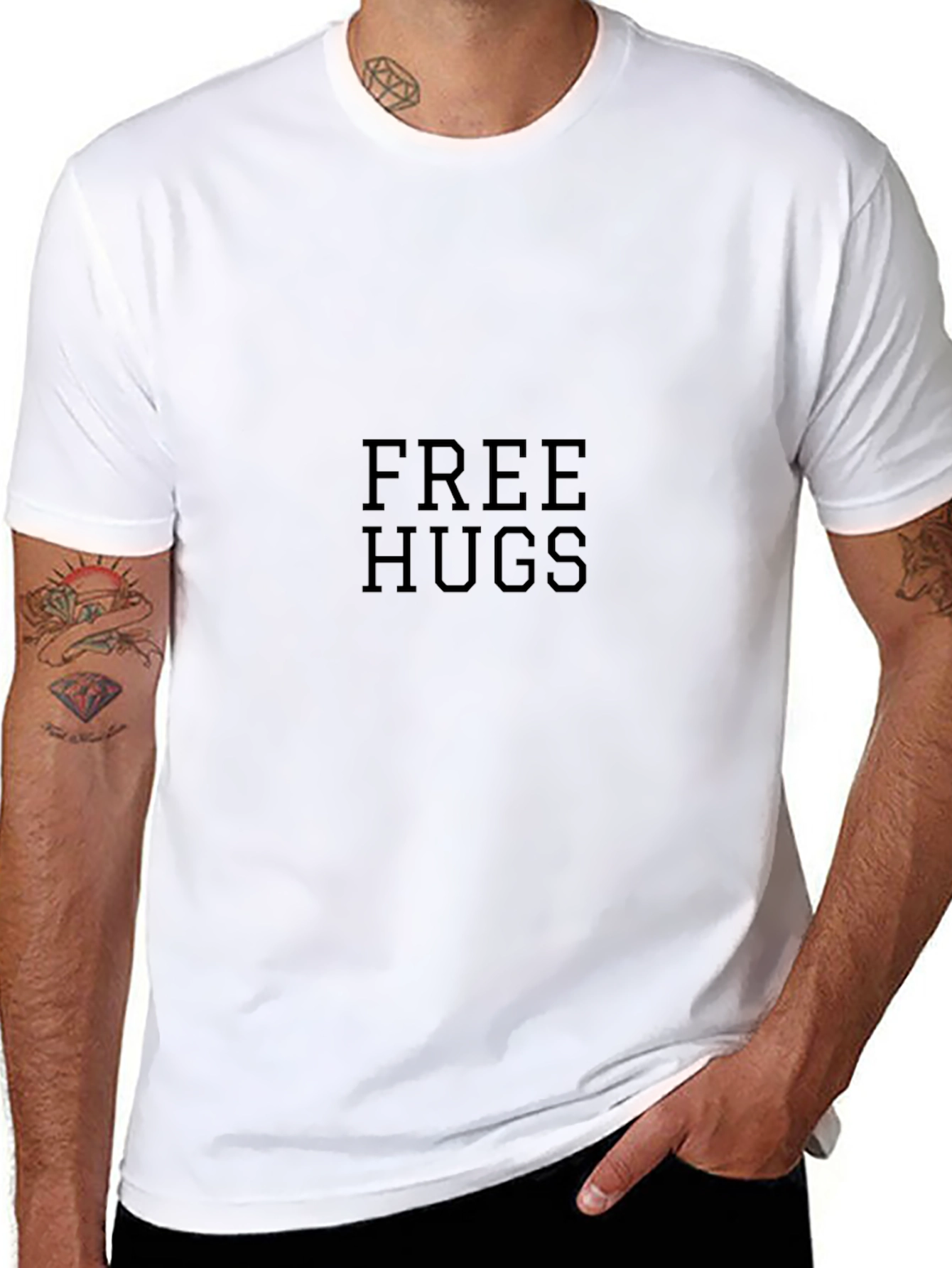 Free Hugs Black Tee - Comfort & Style