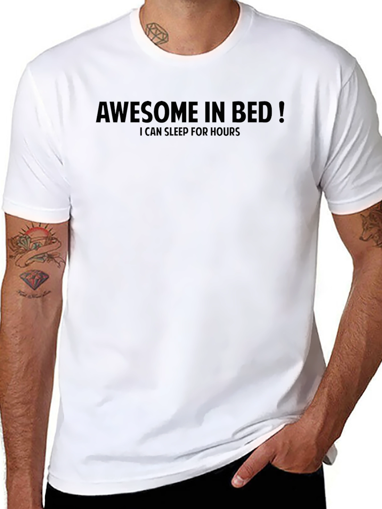Awesome In Bed - Funny Slogan T-Shirt
