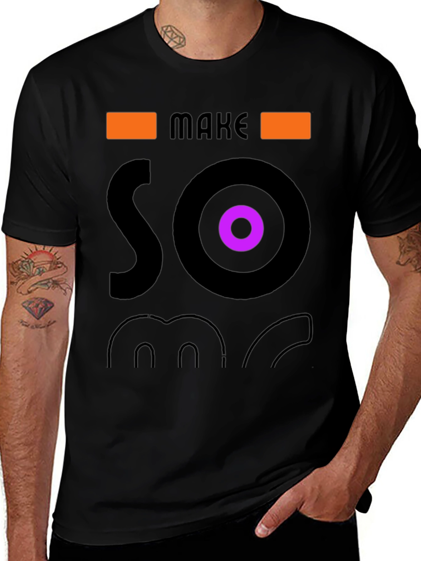 Make Some Noise Graphic Tee - Stylish Black T-Shirt