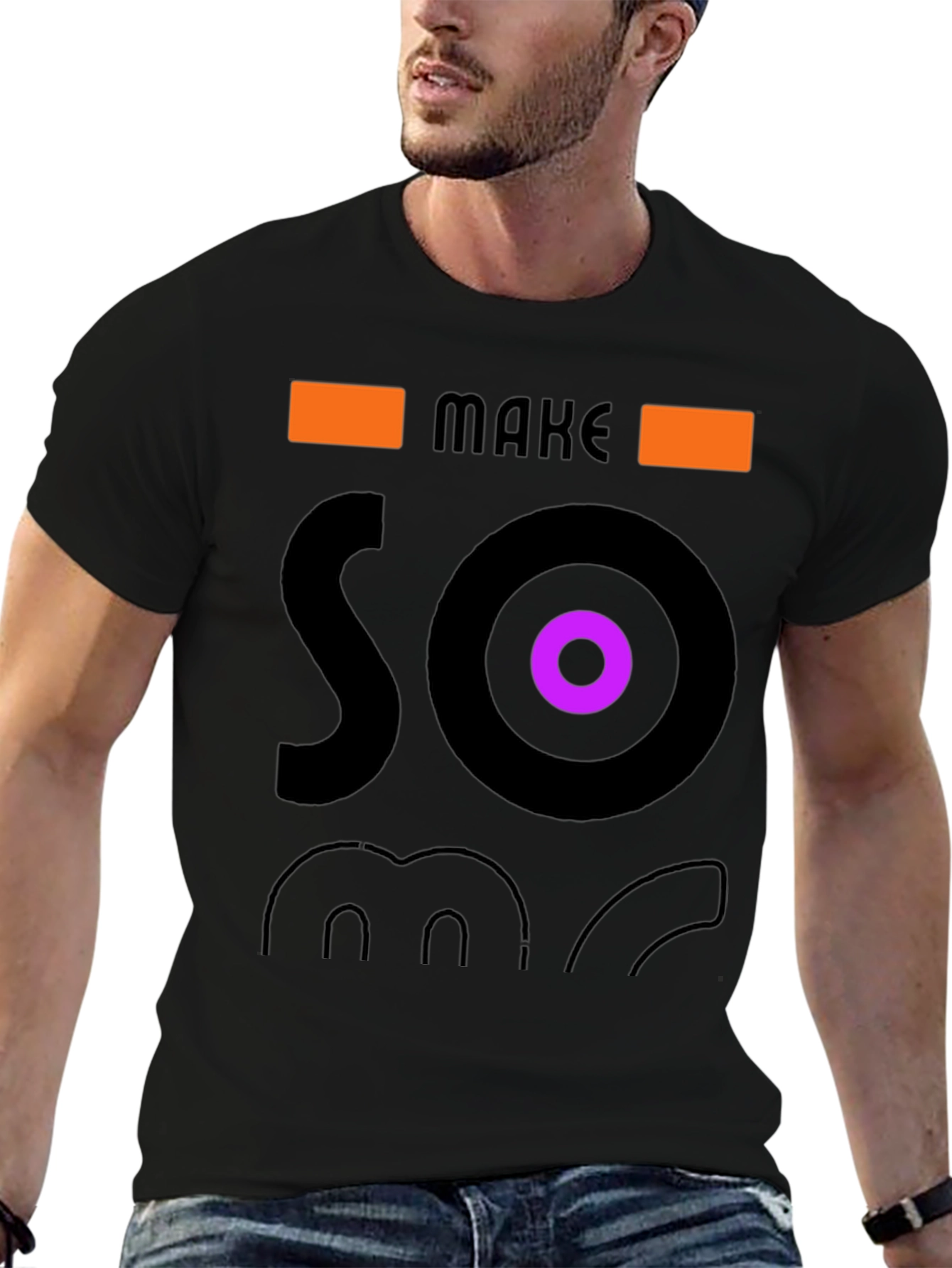 Make Some Noise Graphic Tee - Stylish Black T-Shirt