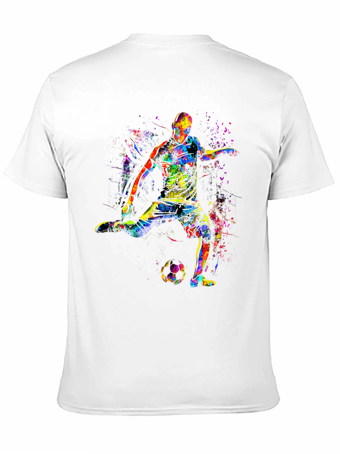 Colorful Soccer Player Graphic T-Shirt