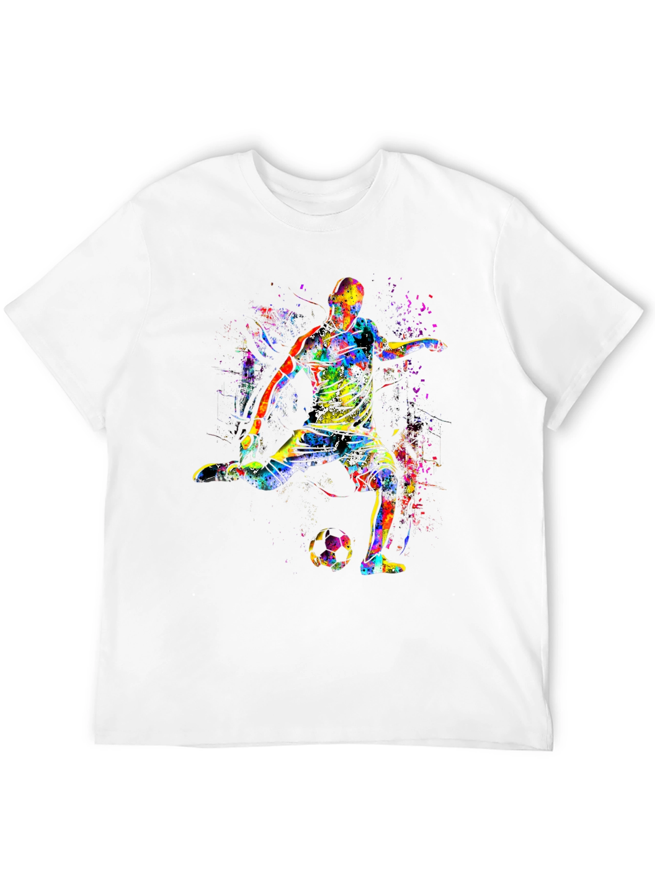 Colorful Soccer Player Graphic T-Shirt