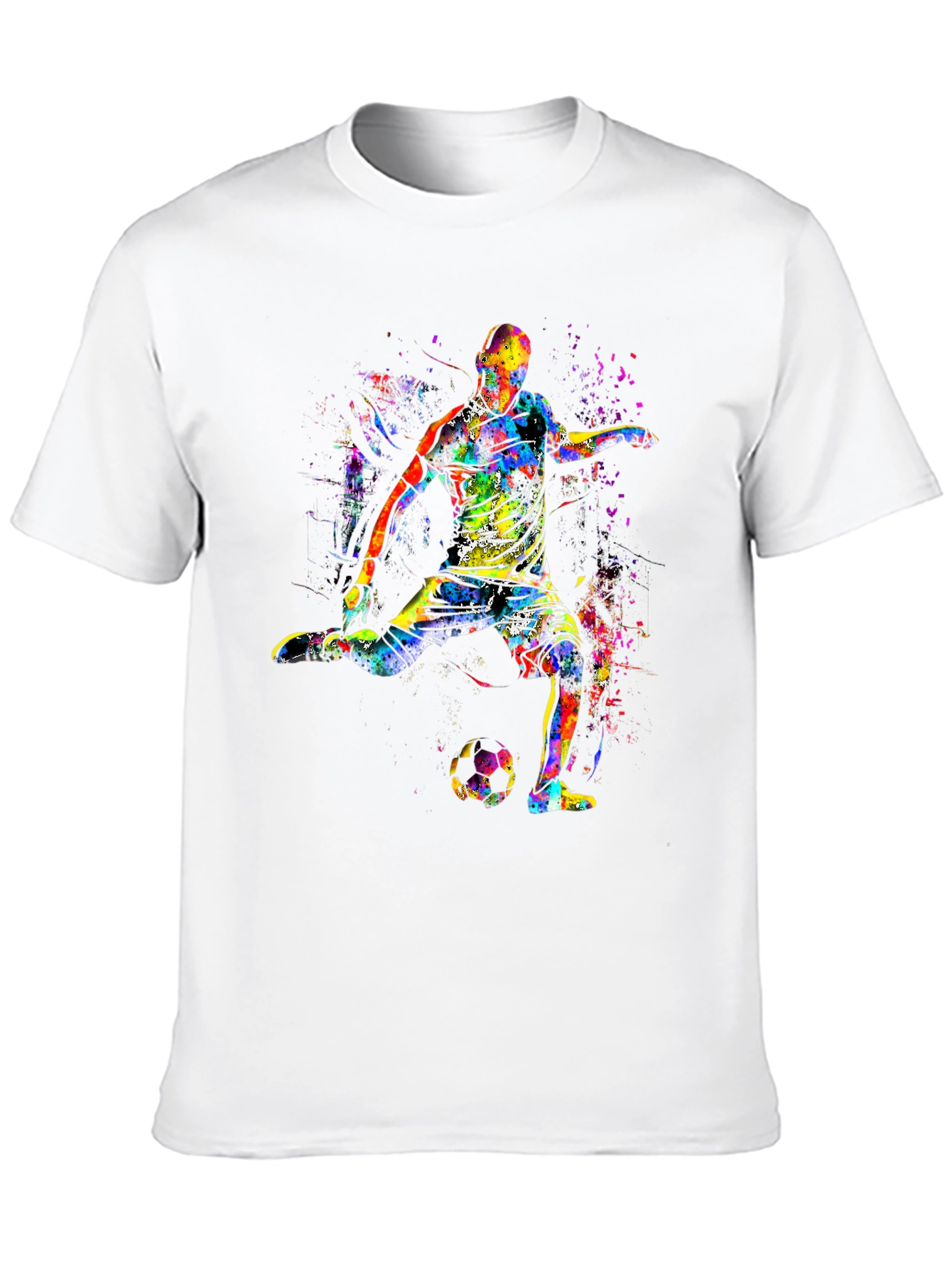 Colorful Soccer Player Graphic T-Shirt