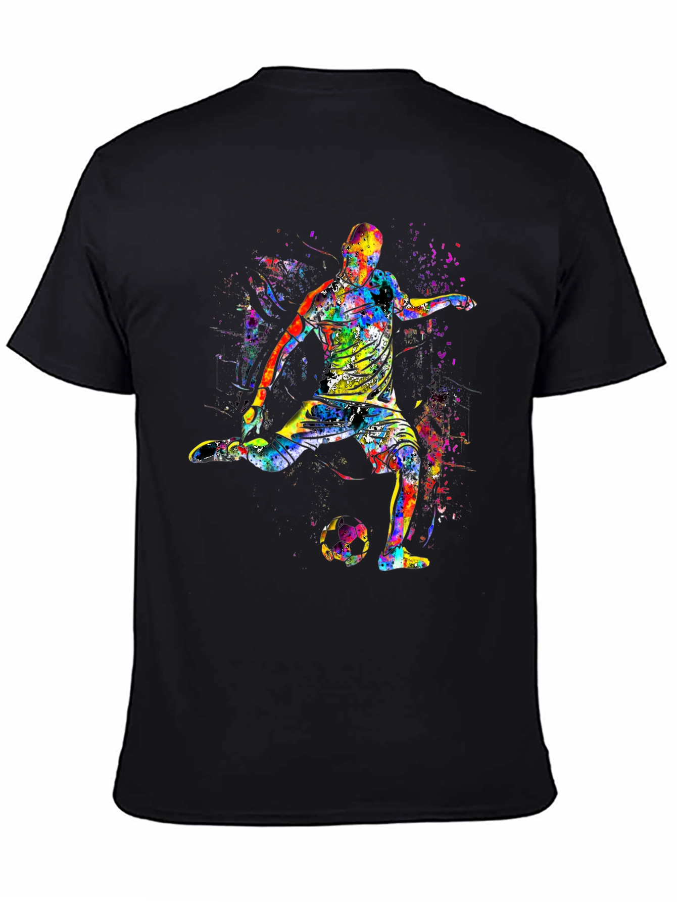 Colorful Soccer Player Graphic T-Shirt