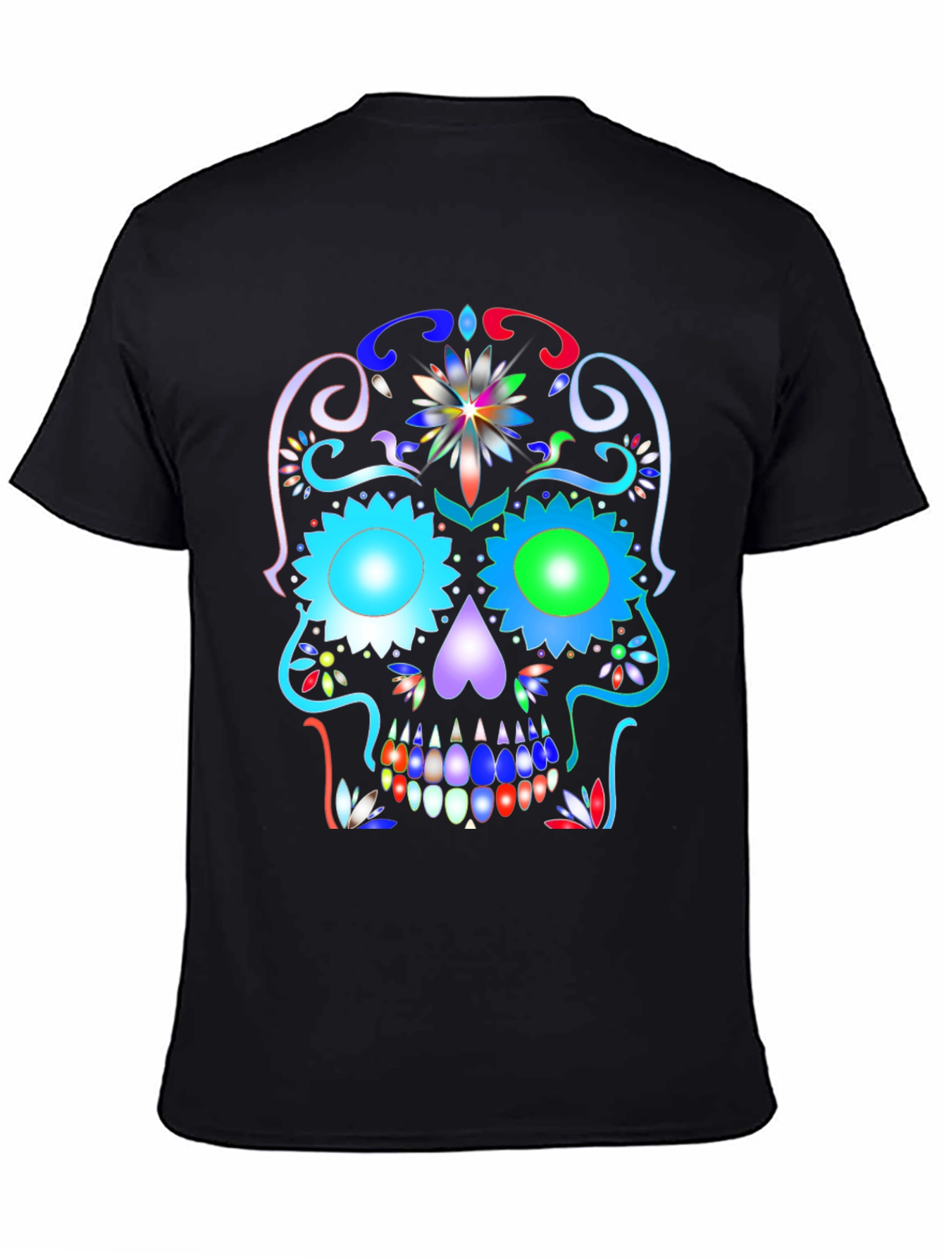 Colorful Sugar Skull Graphic Tee - Day of the Dead