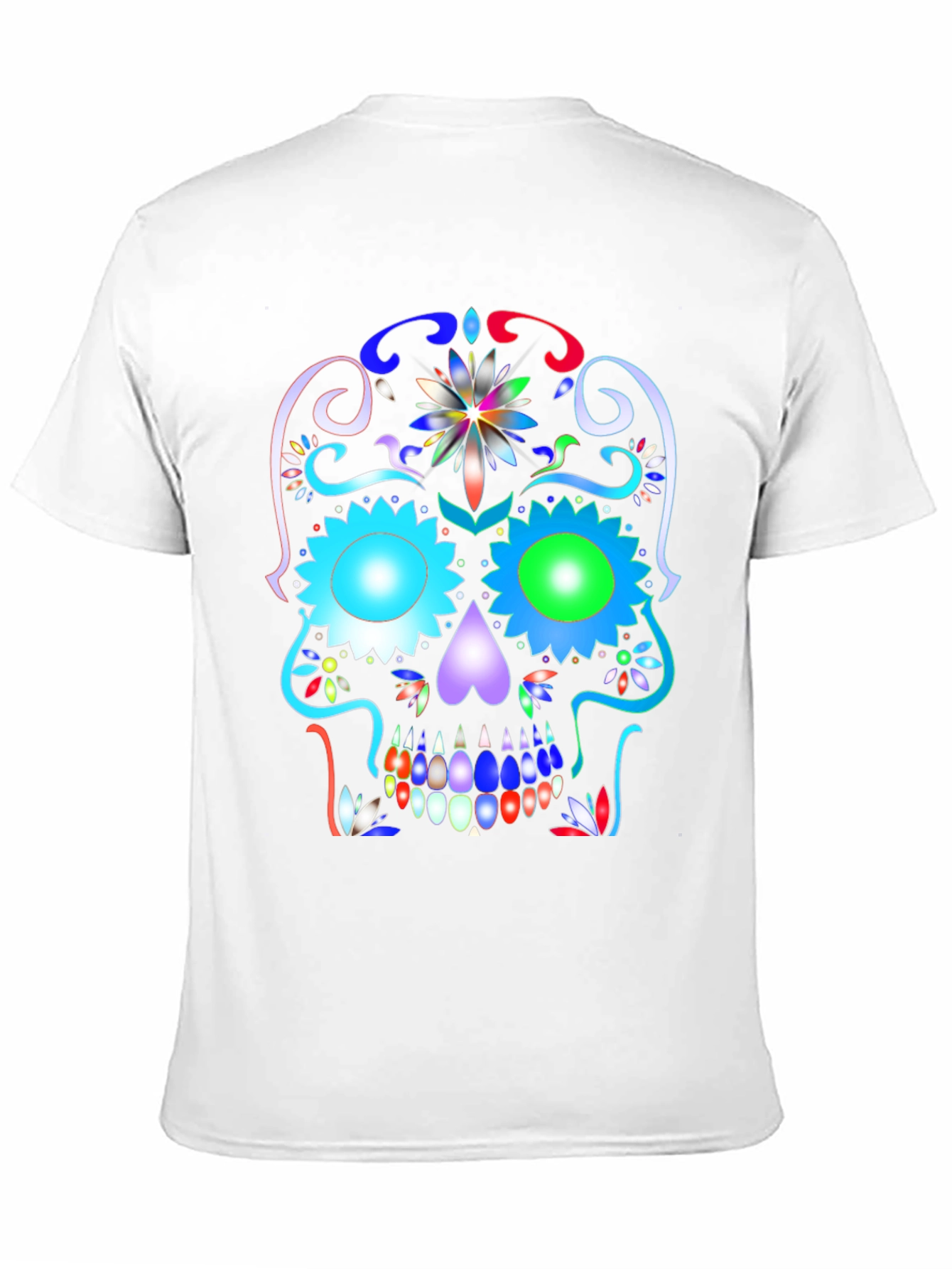 Colorful Sugar Skull Graphic Tee - Day of the Dead