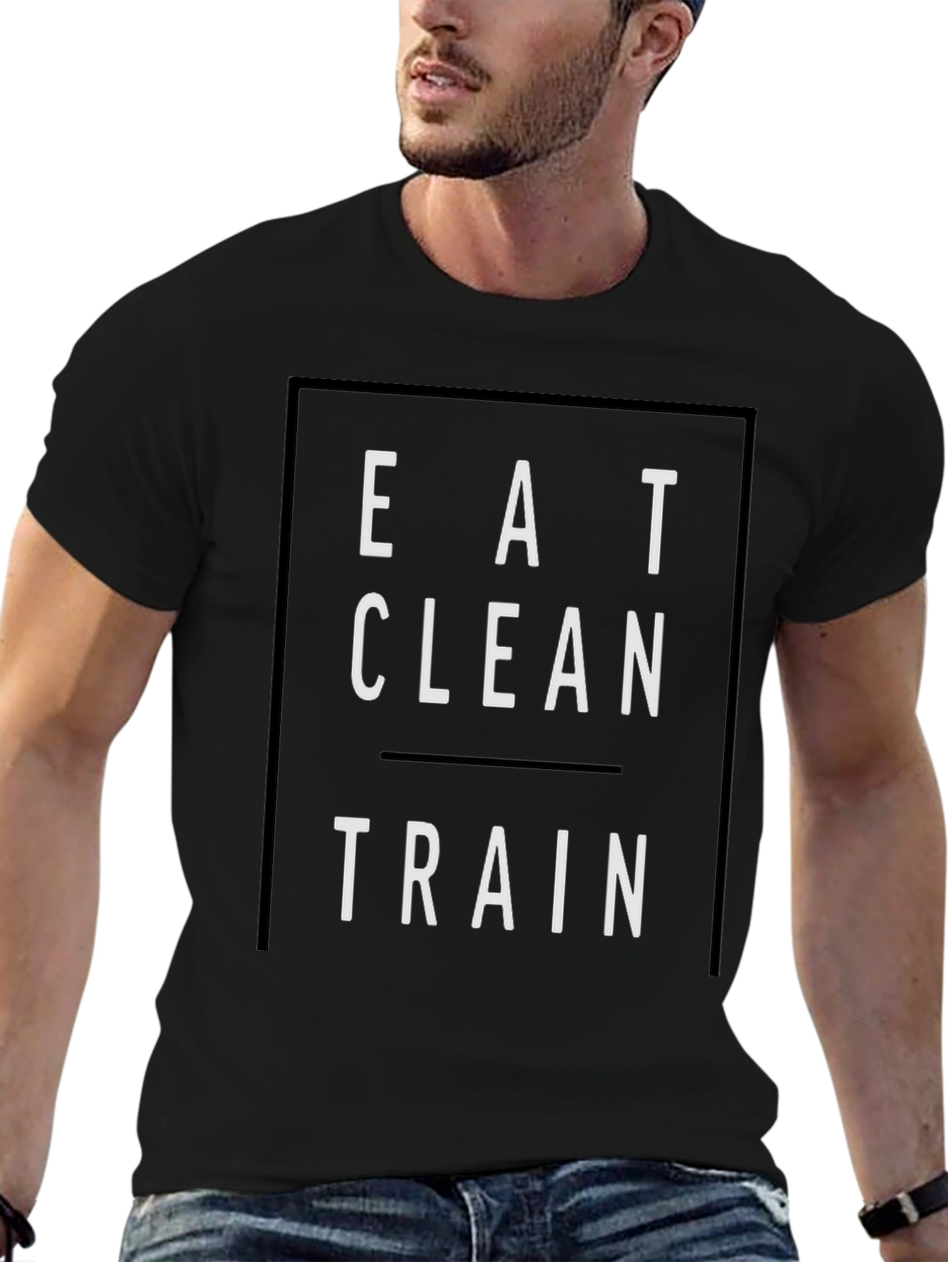 Eat Clean Train Black Graphic Tee