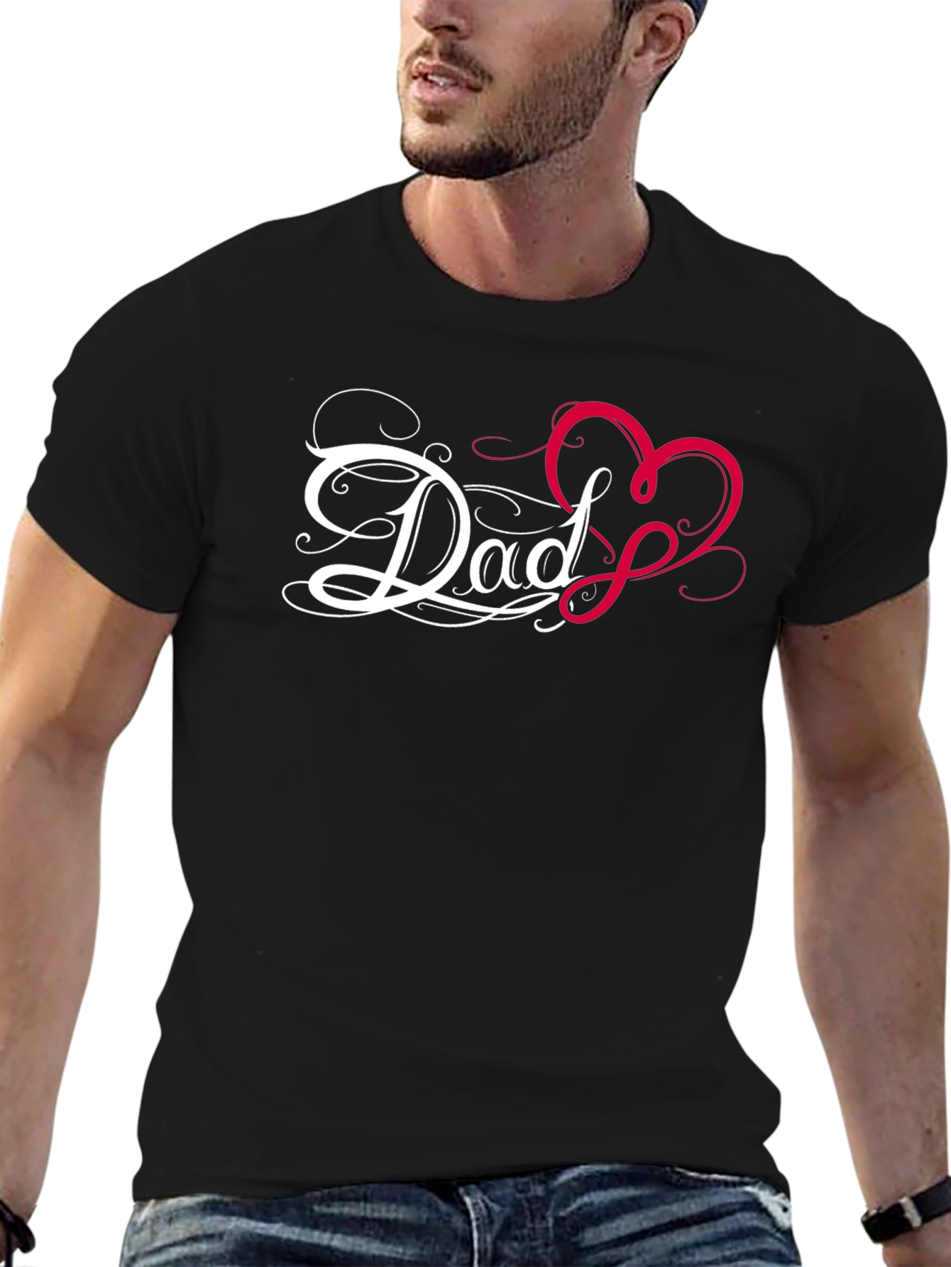 Dad Heart Graphic Tee - Perfect for Fathers Day
