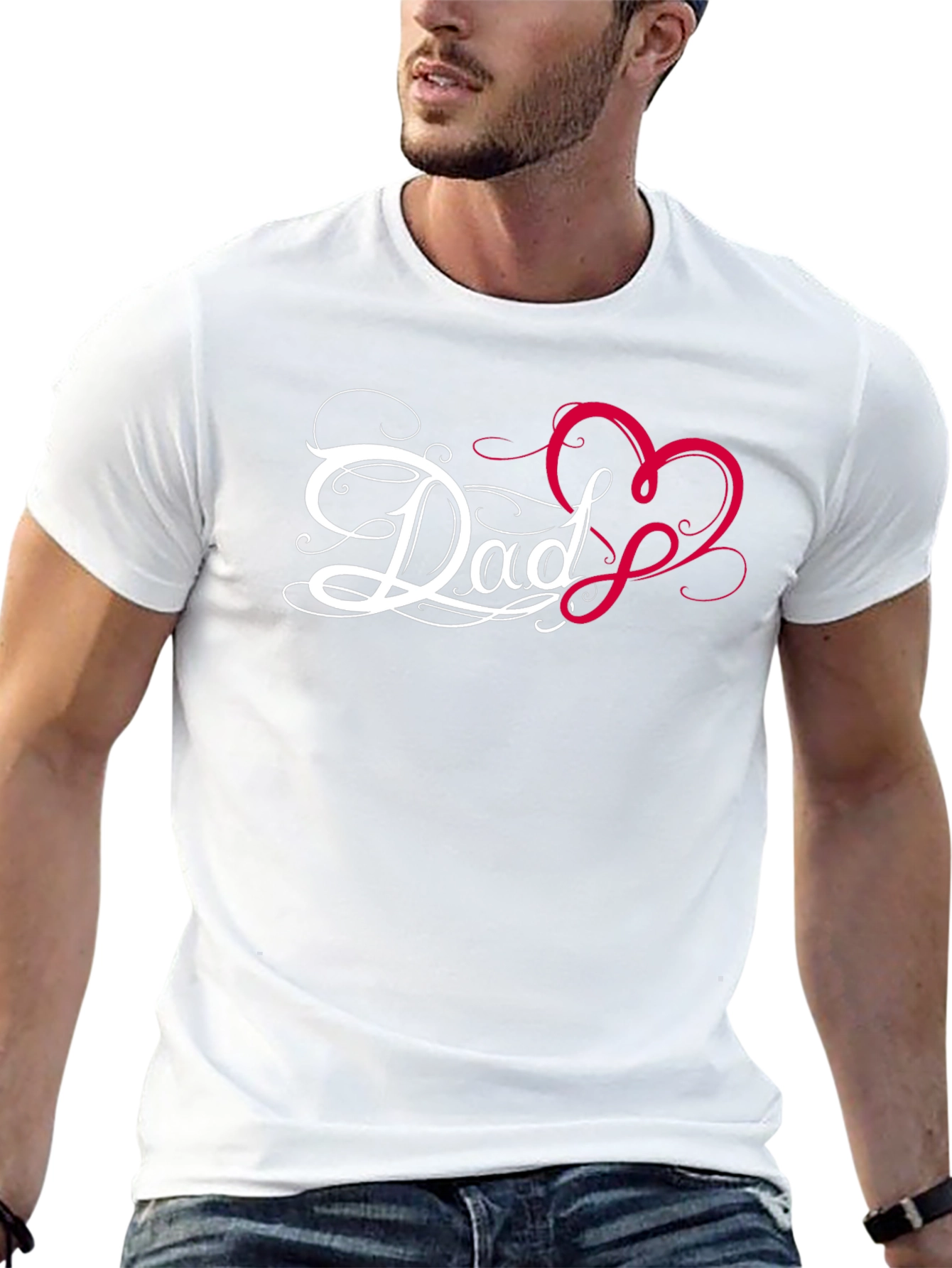 Dad Heart Graphic Tee - Perfect for Fathers Day