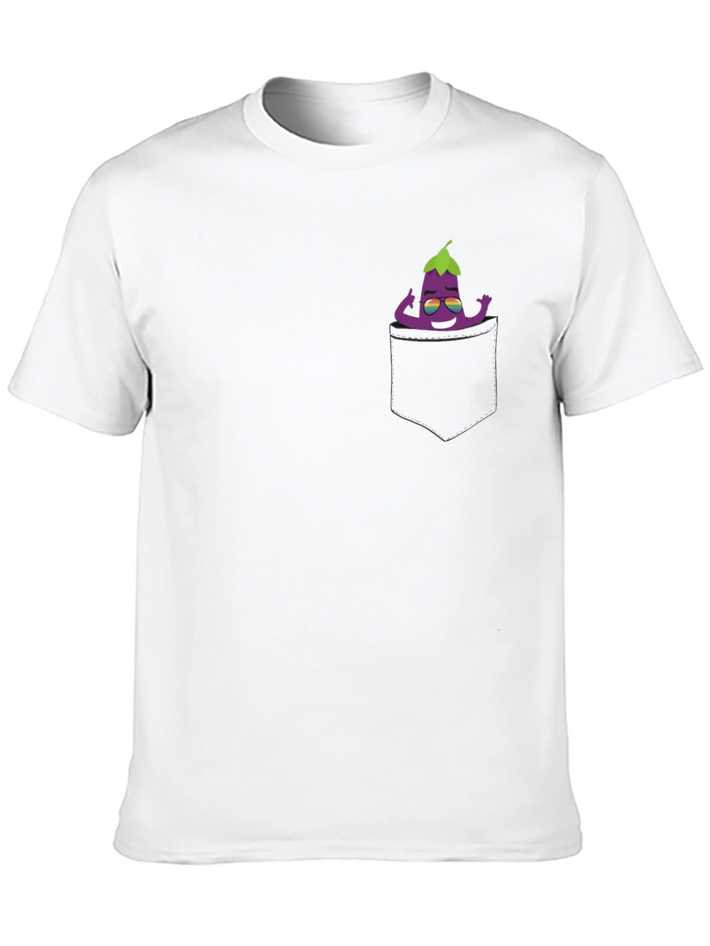 Cool Eggplant Pocket T-Shirt