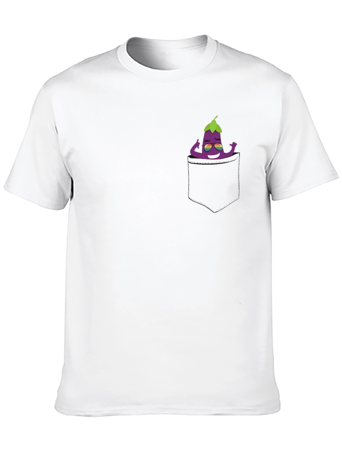 Cool Eggplant Pocket T-Shirt