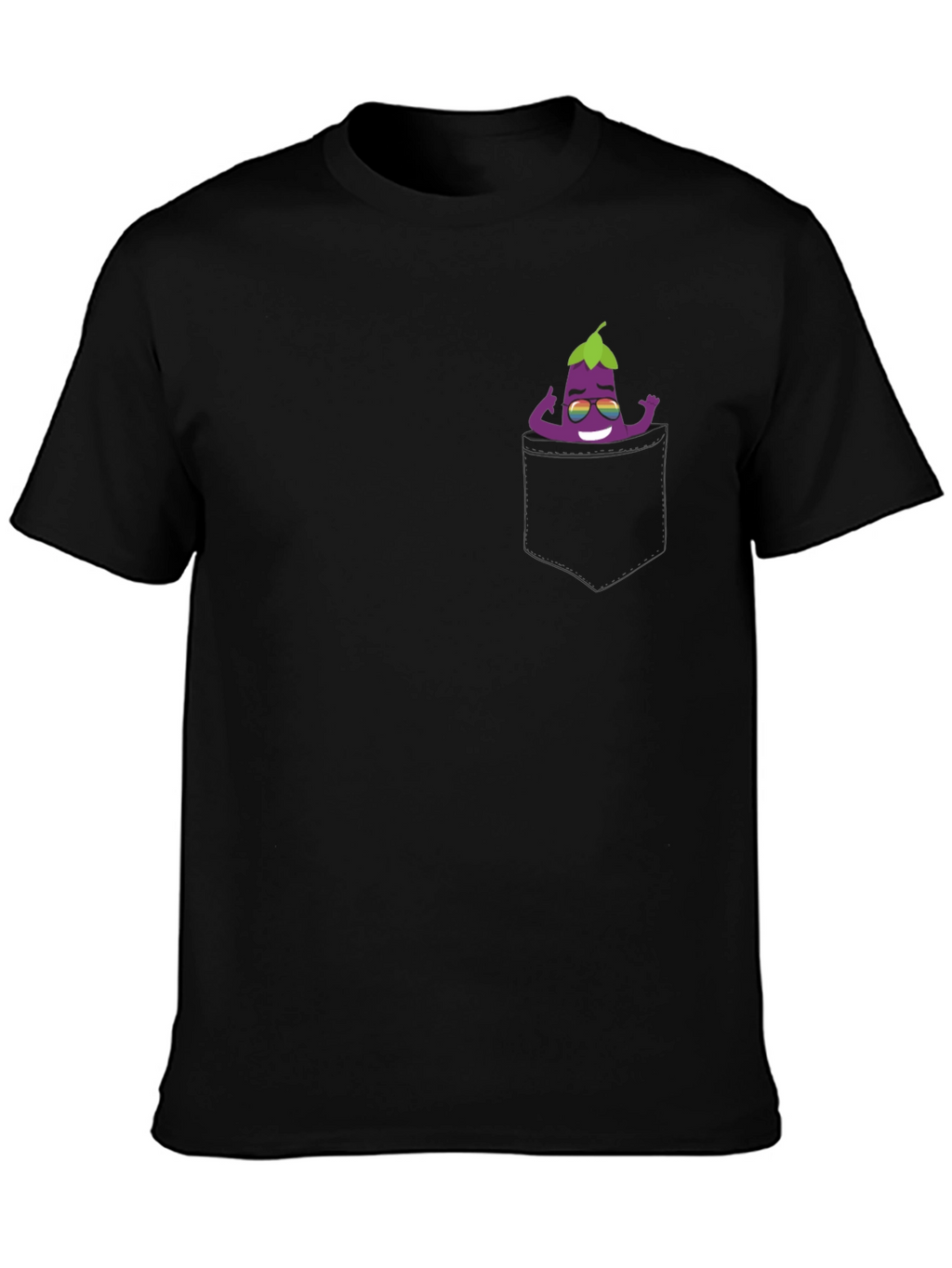 Cool Eggplant Pocket T-Shirt
