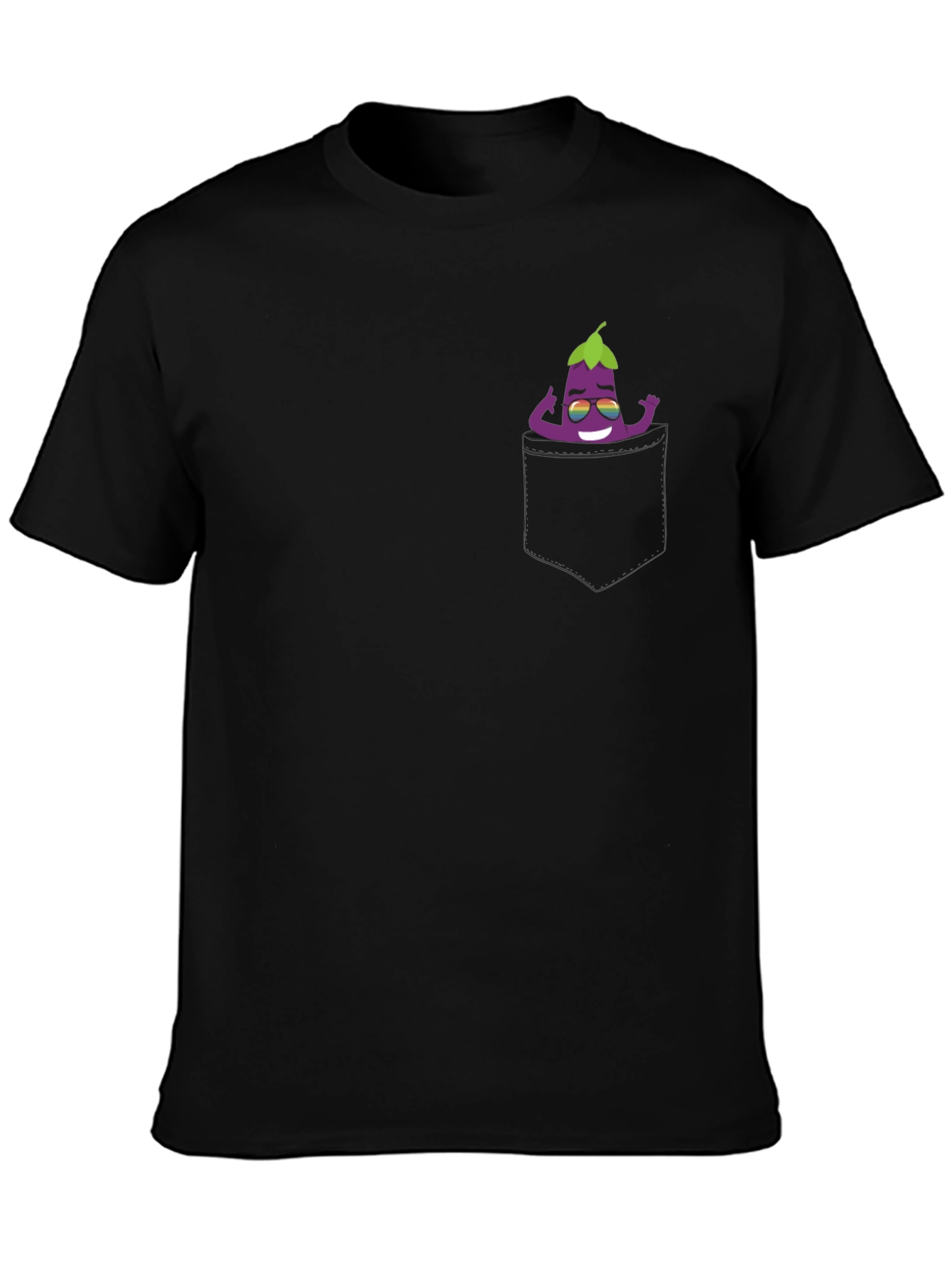 Cool Eggplant Pocket T-Shirt