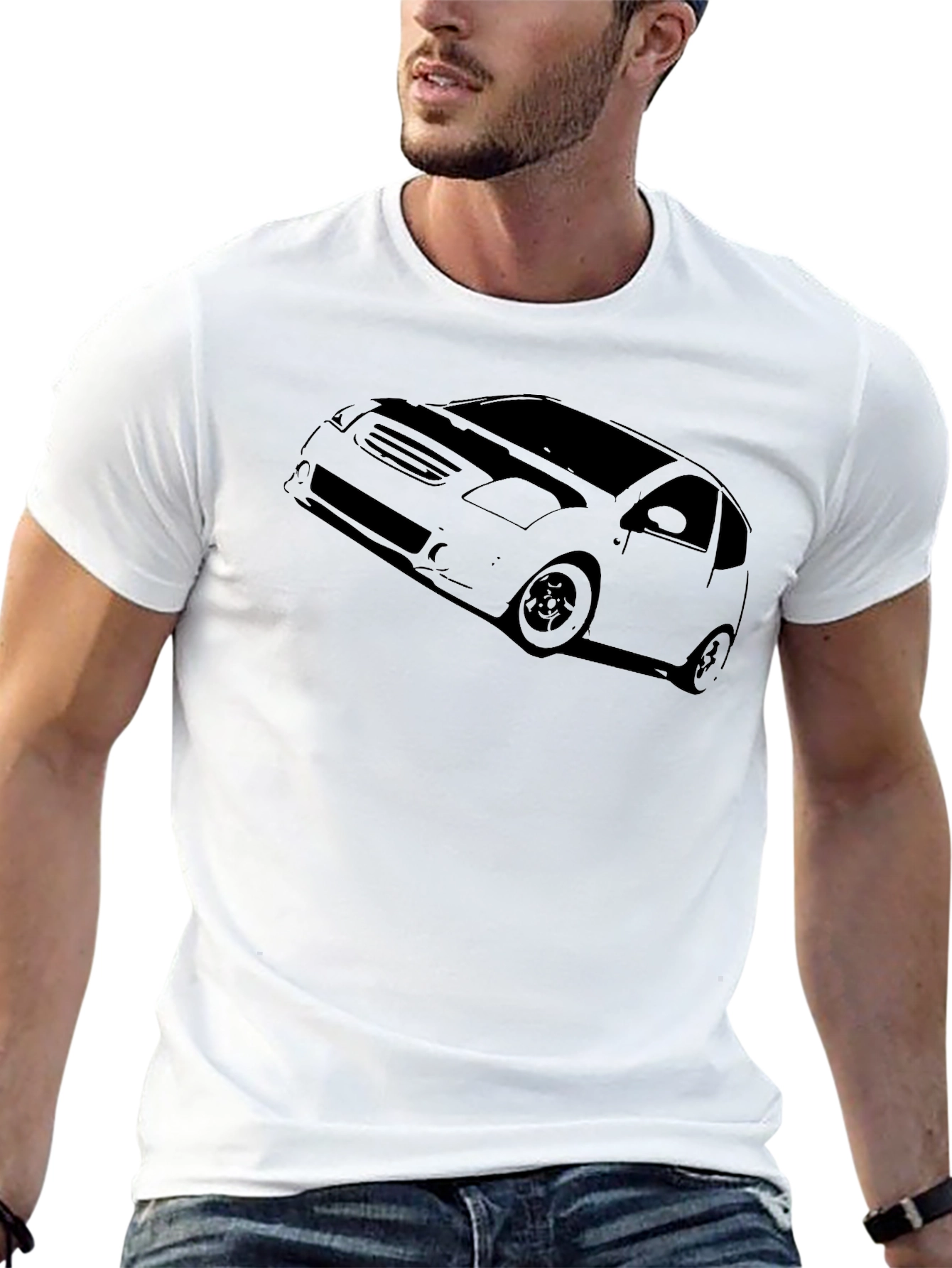 Black Car Graphic Tee - Automotive Style