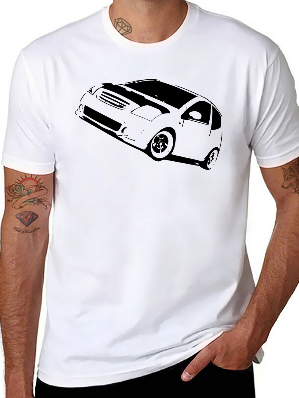 Black Car Graphic Tee - Automotive Style
