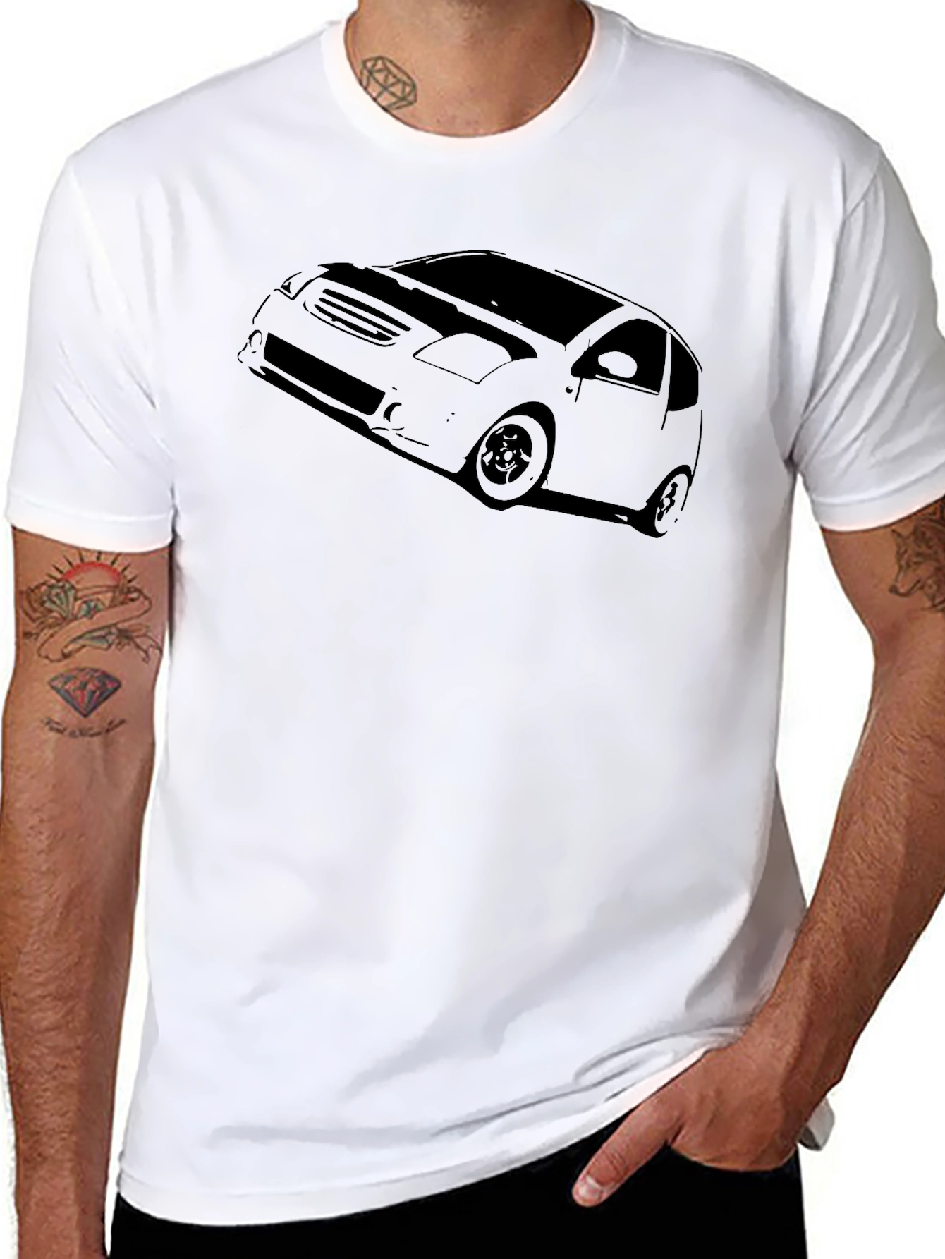 Black Car Graphic Tee - Automotive Style
