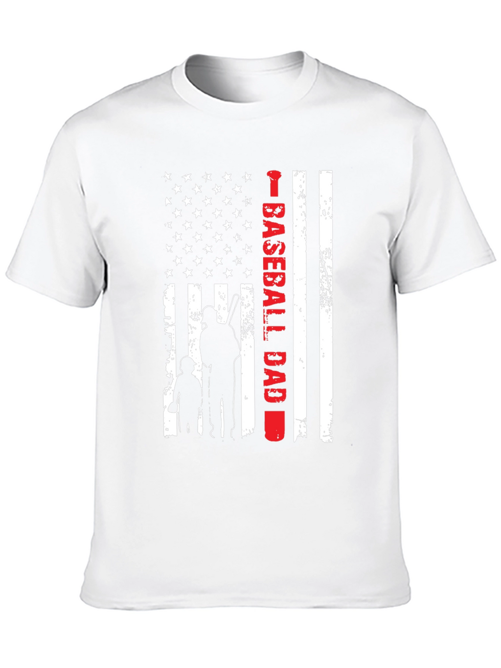 Baseball Dad American Flag Graphic Tee