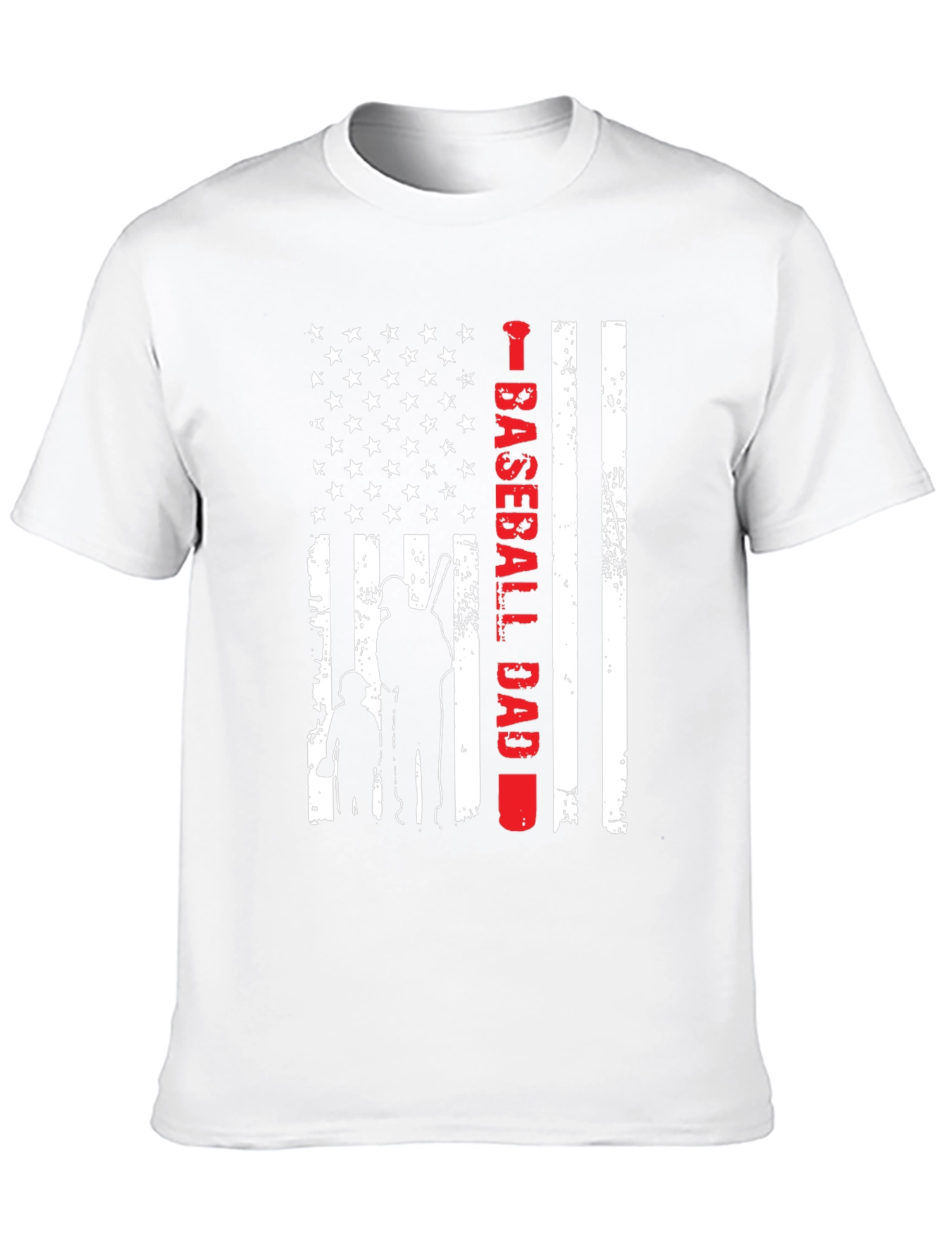 Baseball Dad American Flag Graphic Tee