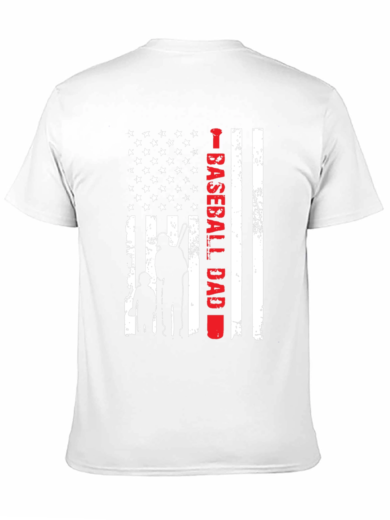 Baseball Dad American Flag Graphic Tee