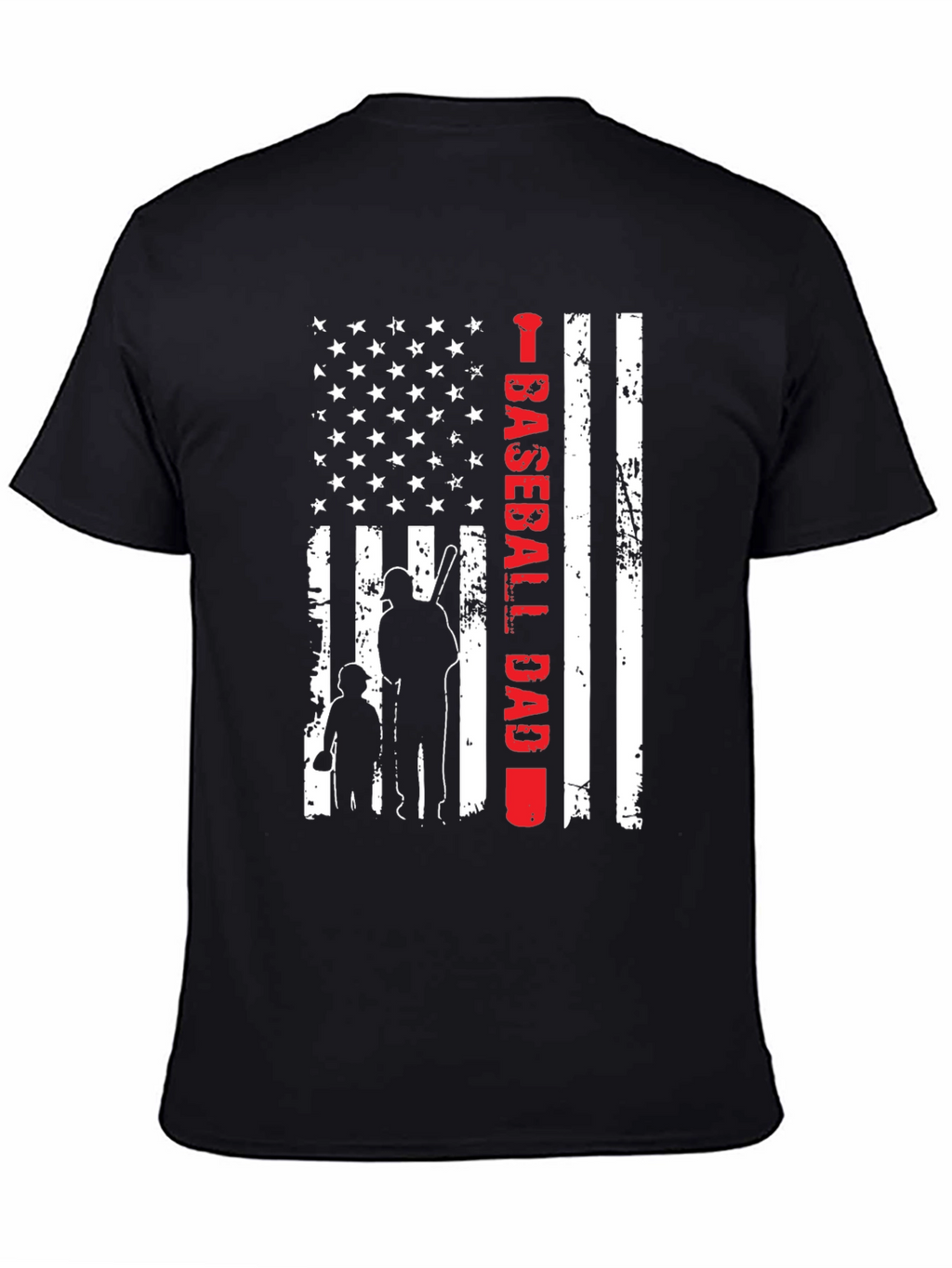 Baseball Dad American Flag Graphic Tee