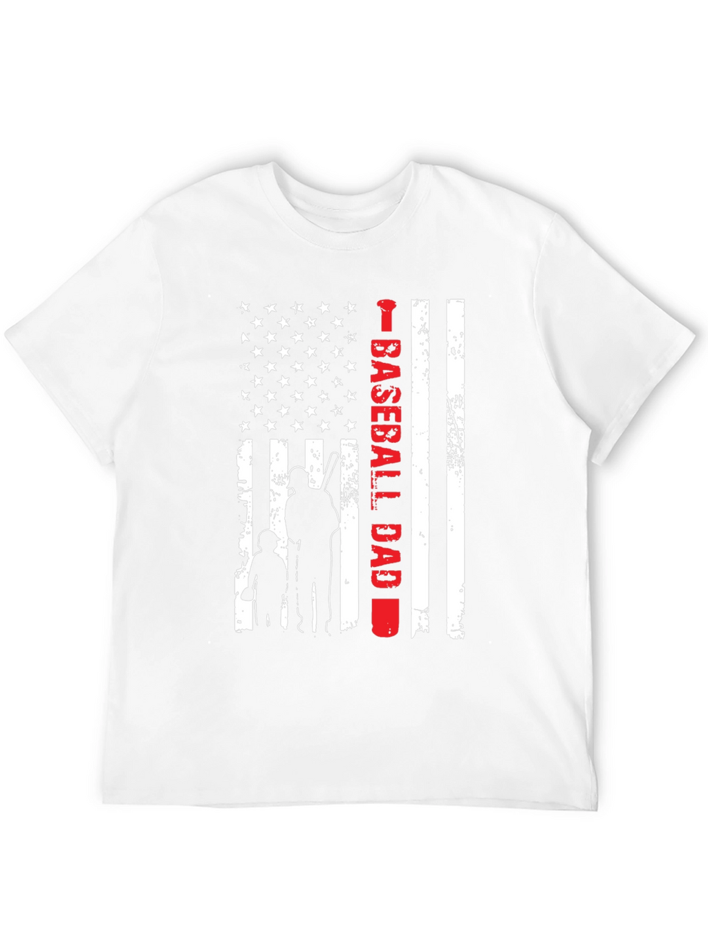 Baseball Dad American Flag Graphic Tee