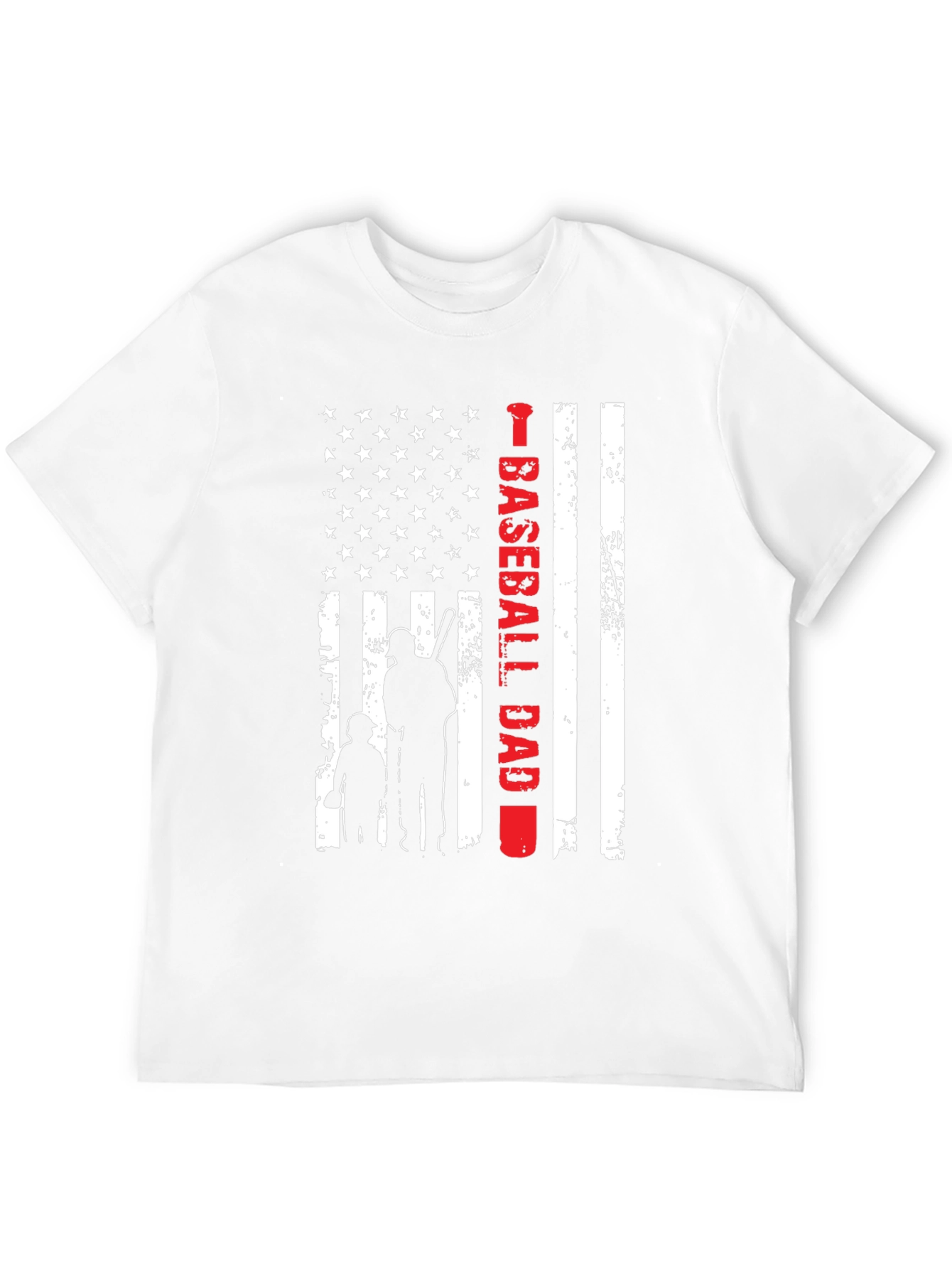 Baseball Dad American Flag Graphic Tee