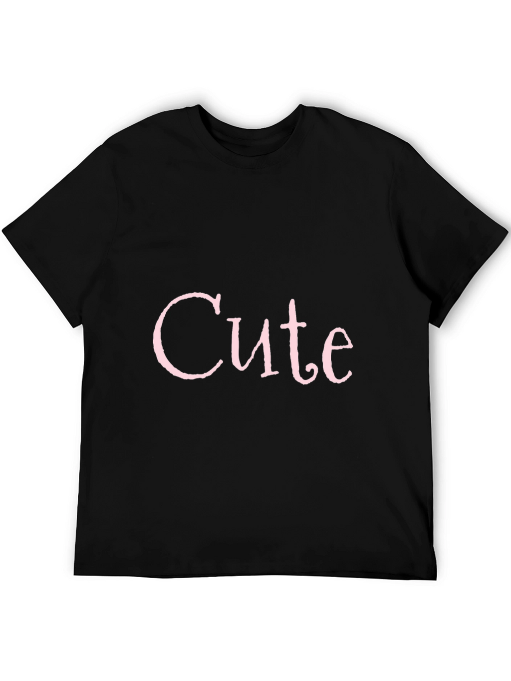 Cute Pink Print Black T-Shirt
