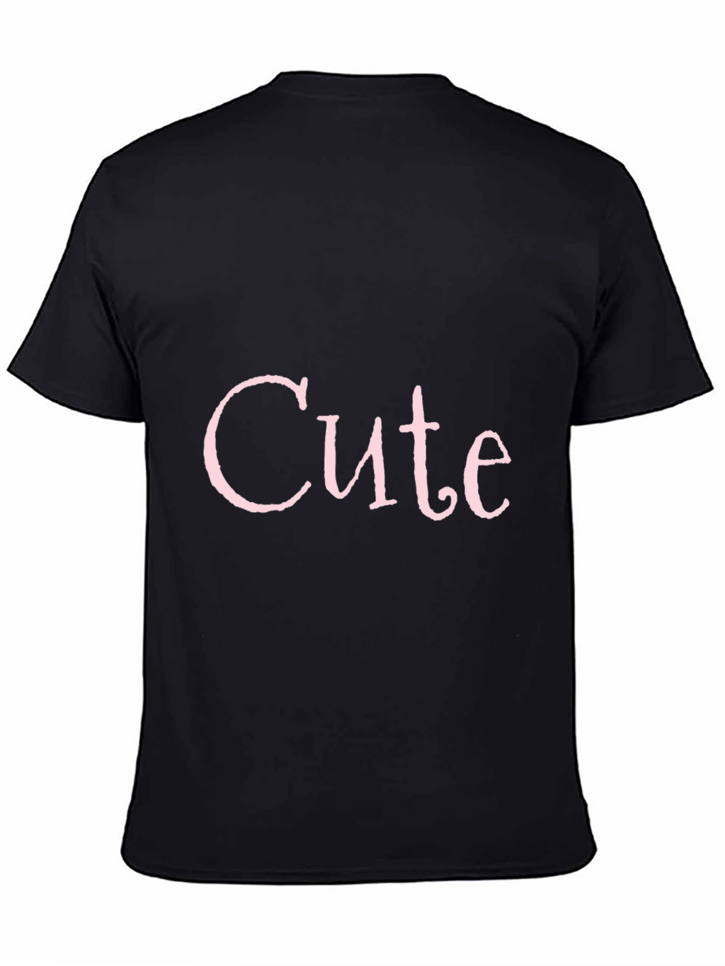 Cute Pink Print Black T-Shirt