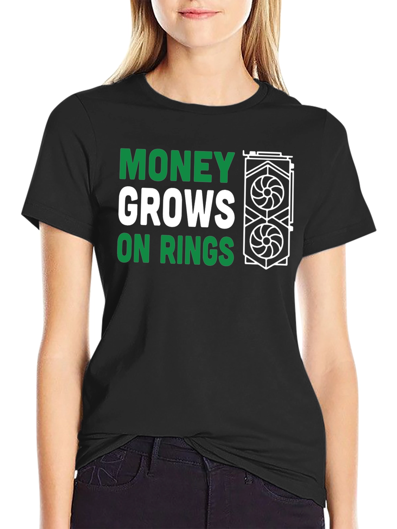 Money Grows on Rigs Black Graphic Tee - Gamer Style