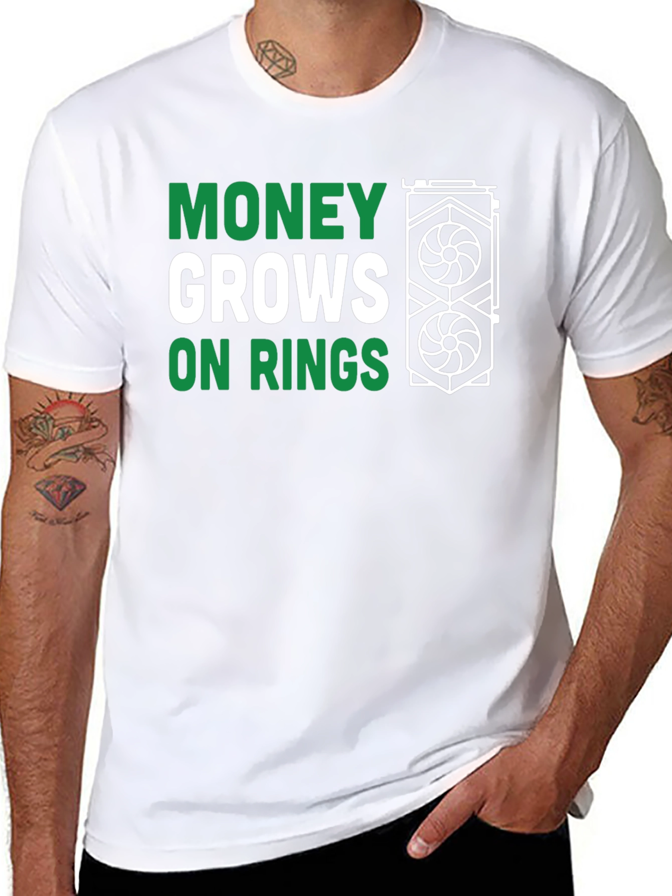 Money Grows on Rigs Black Graphic Tee - Gamer Style