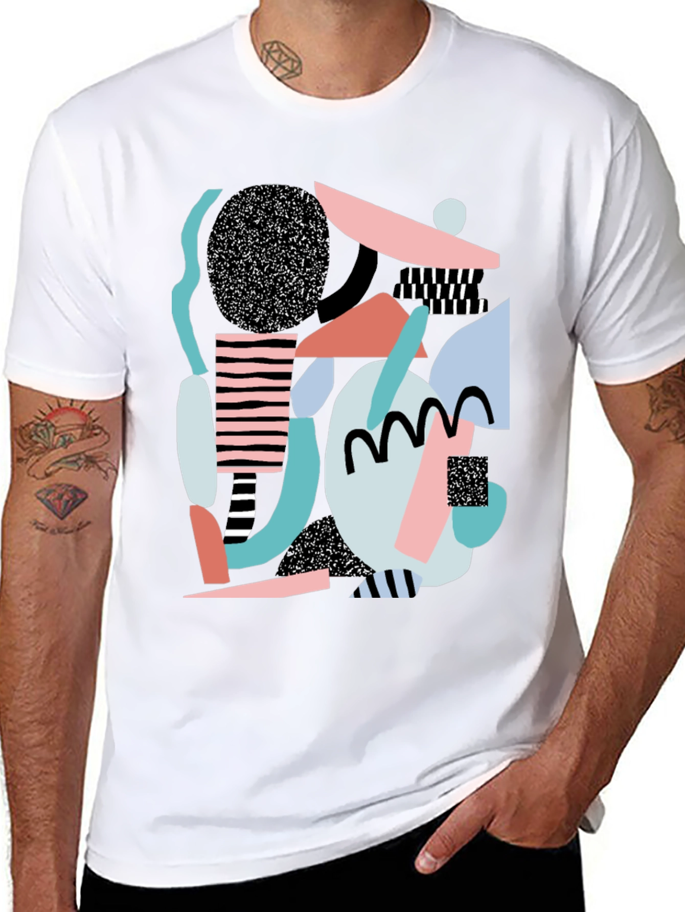 Abstract Geometric Print T-Shirt
