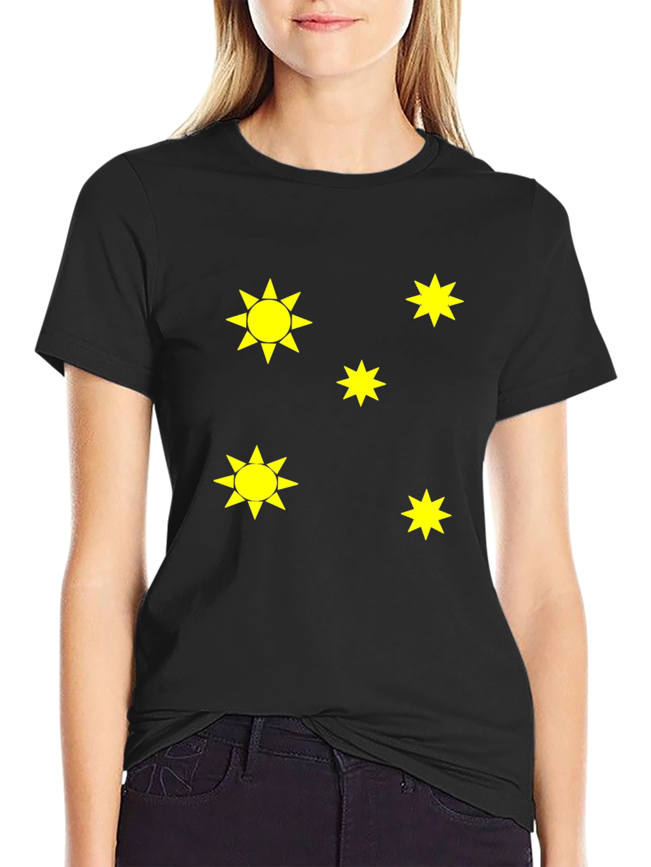 Black Tee with Star Design