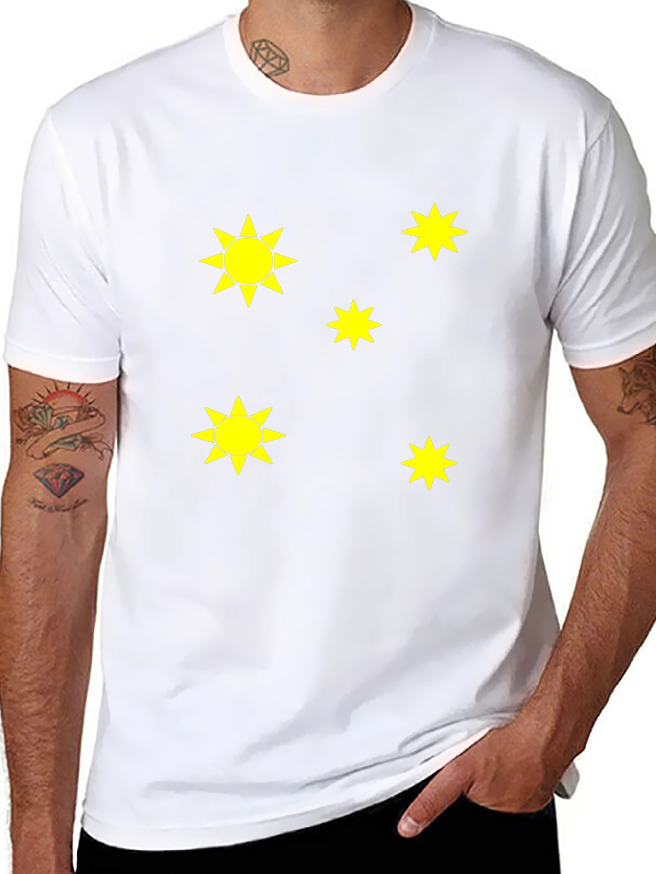 Black Tee with Star Design