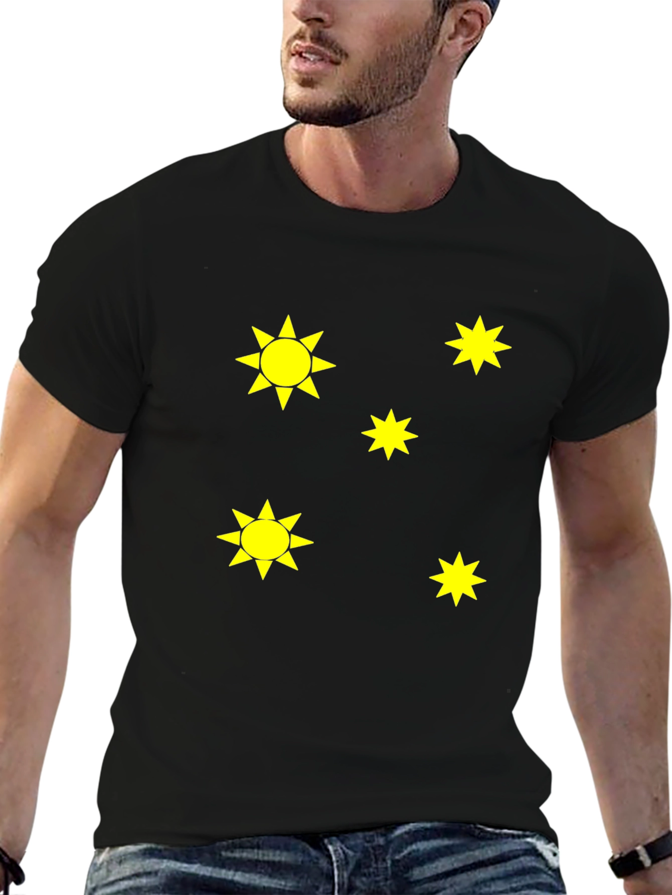 Black Tee with Star Design
