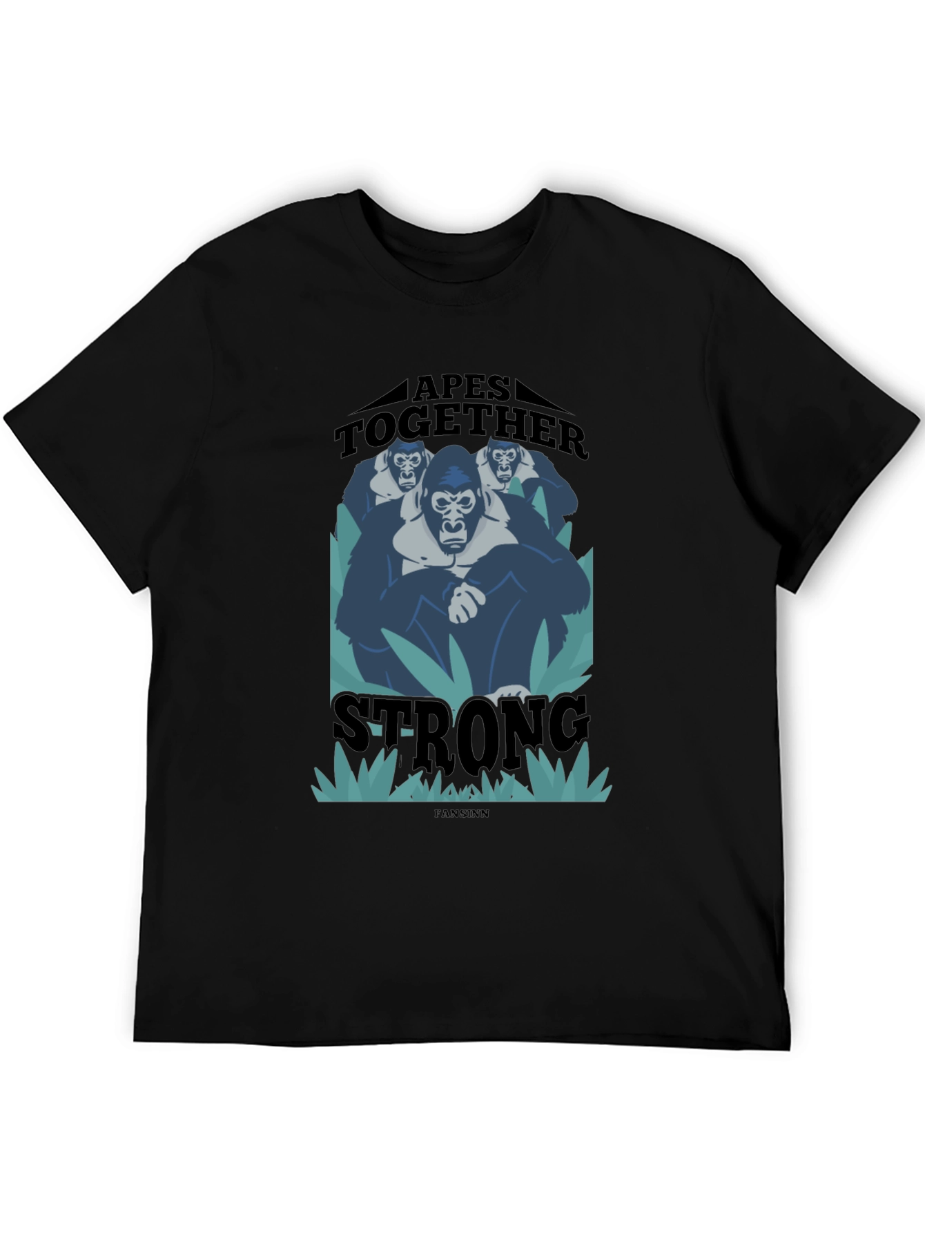 Apes Together Strong Graphic Tee - Black Cotton Blend T-Shirt