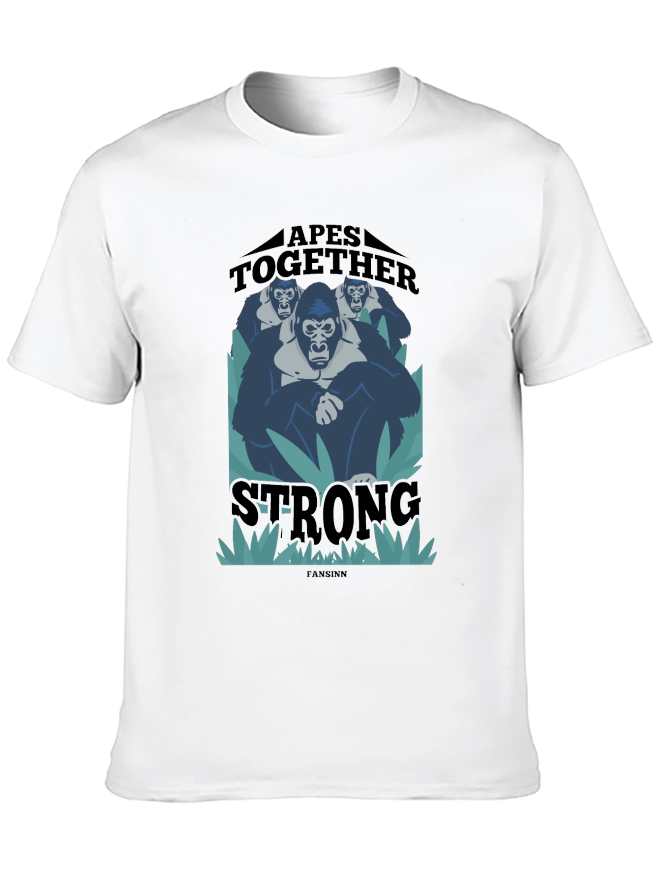 Apes Together Strong Graphic Tee - Black Cotton Blend T-Shirt