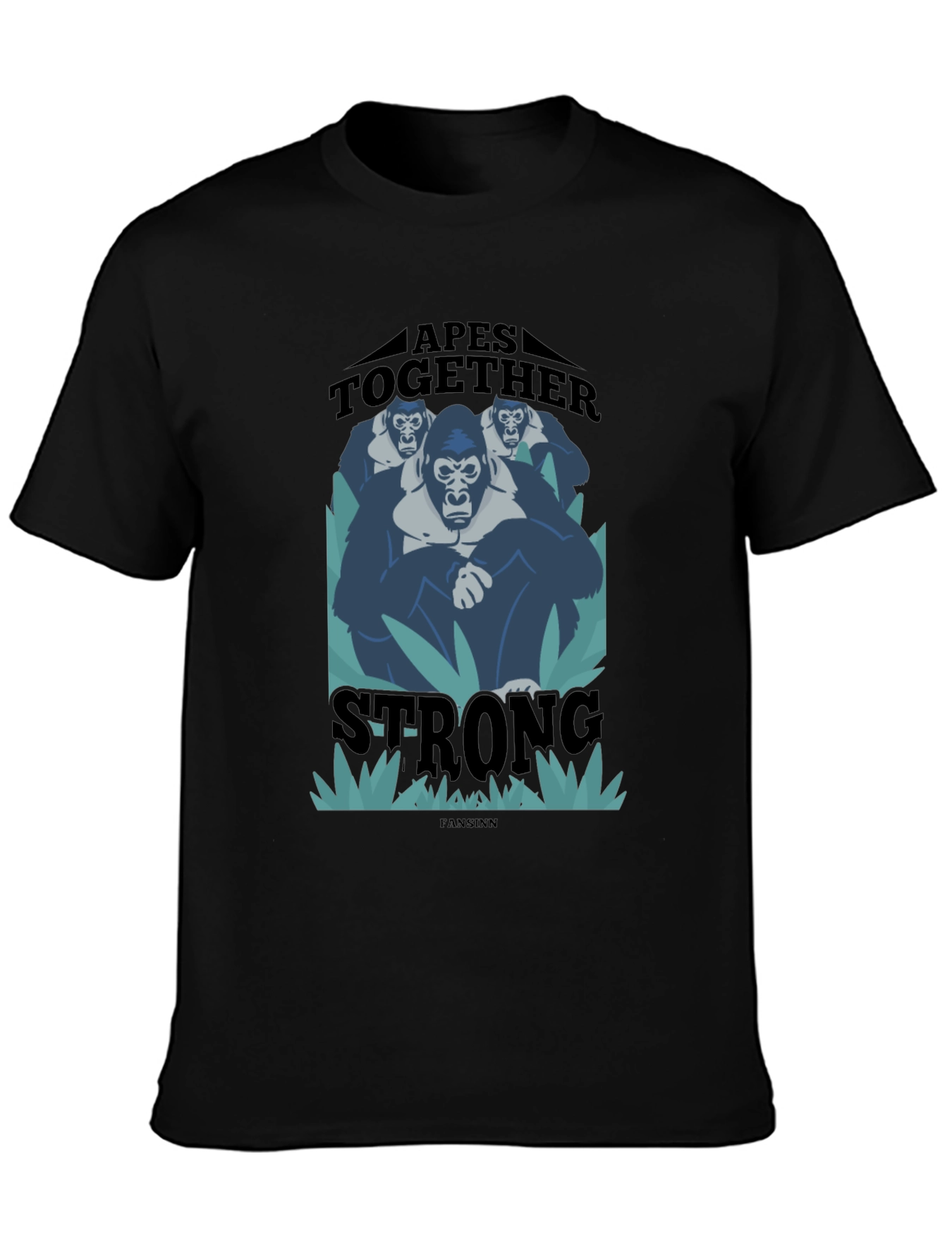 Apes Together Strong Graphic Tee - Black Cotton Blend T-Shirt