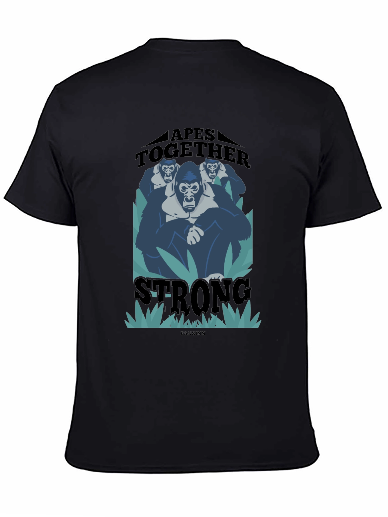 Apes Together Strong Graphic Tee - Black Cotton Blend T-Shirt